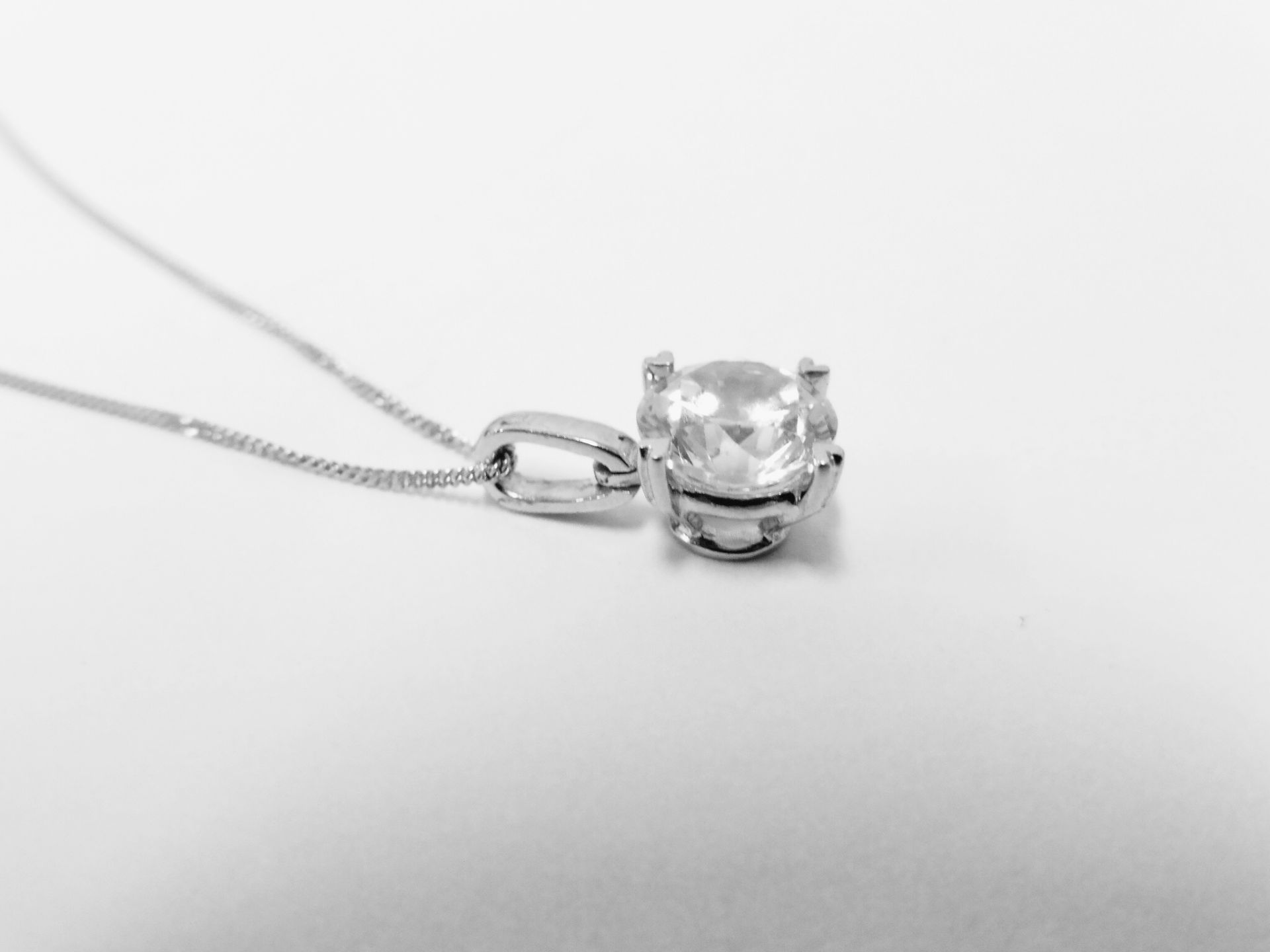 1.00ct diamond solitaire style pendant. Brilliant cut diamond, H colour and i1 clarity. Set in a - Image 2 of 4