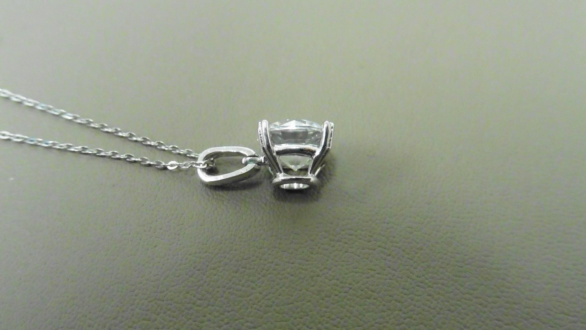 1.00ct diamond solitaire style pendant. Brilliant cut diamond, H colour and i1 clarity. Set in a - Image 3 of 4