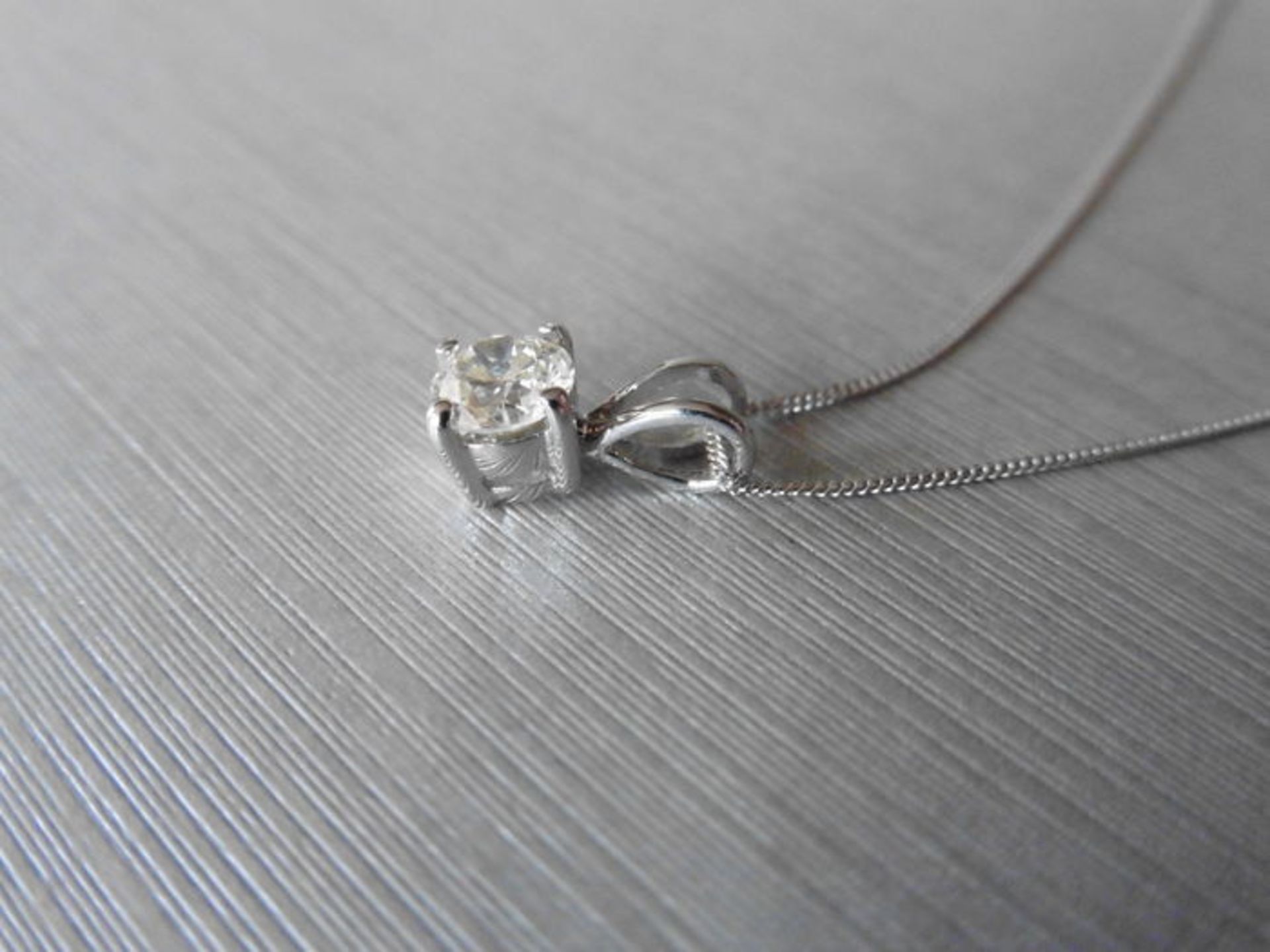 0.20ct diamond solitaire pendant. I colour, si2 clarity. Split bale attached in platinum 950. 9ct - Image 2 of 2