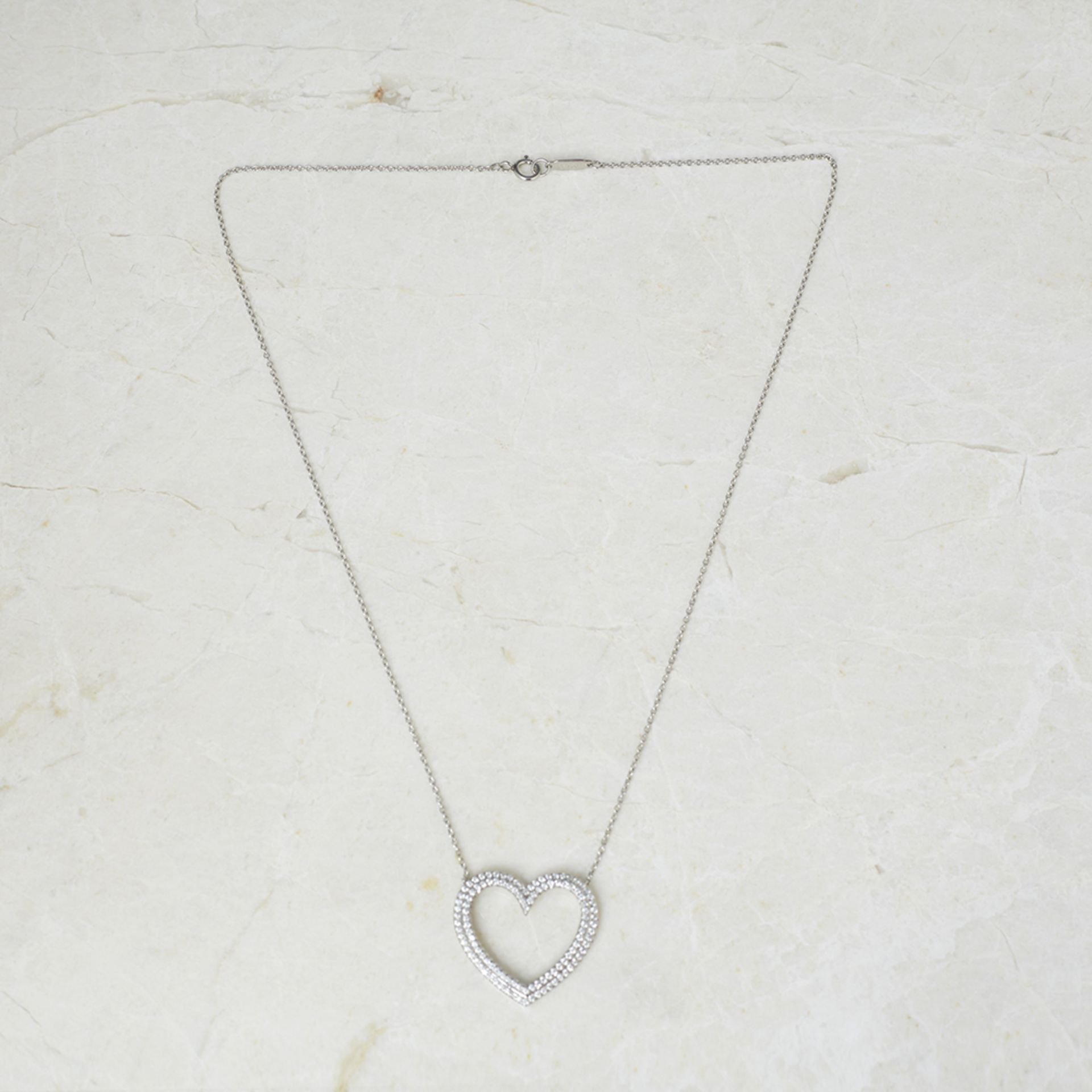 Tiffany & Co. Platinum 0.50ct Diamond Heart Metro Necklace - Bild 9 aus 10