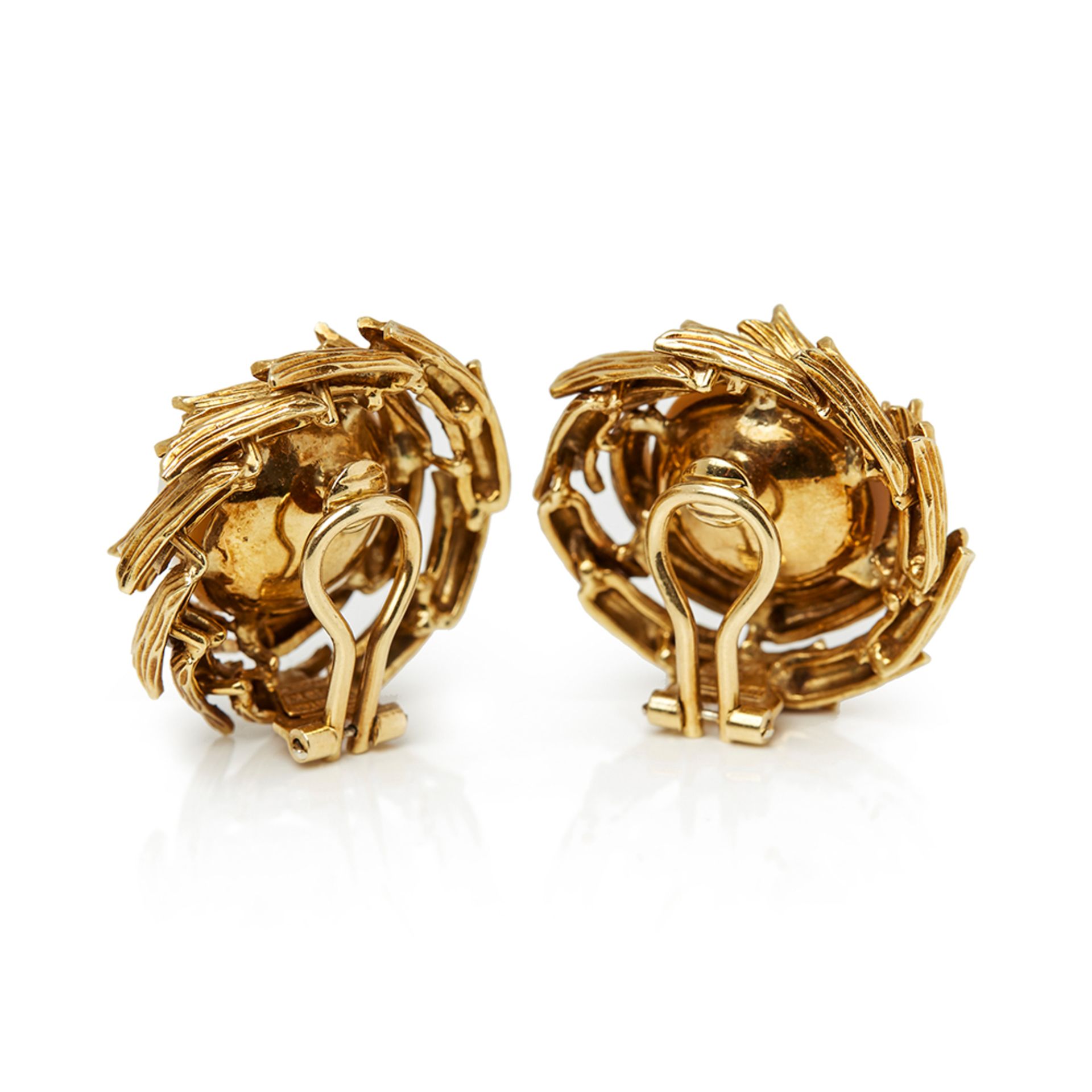 Tiffany & Co. 18k Yellow Gold Mabe Pearl Earrings - Image 4 of 8