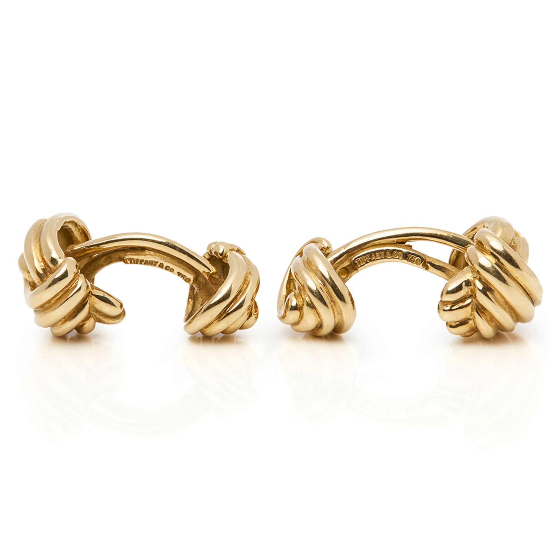 Tiffany & Co. 18k Yellow Gold Knot Cufflinks - Image 4 of 7