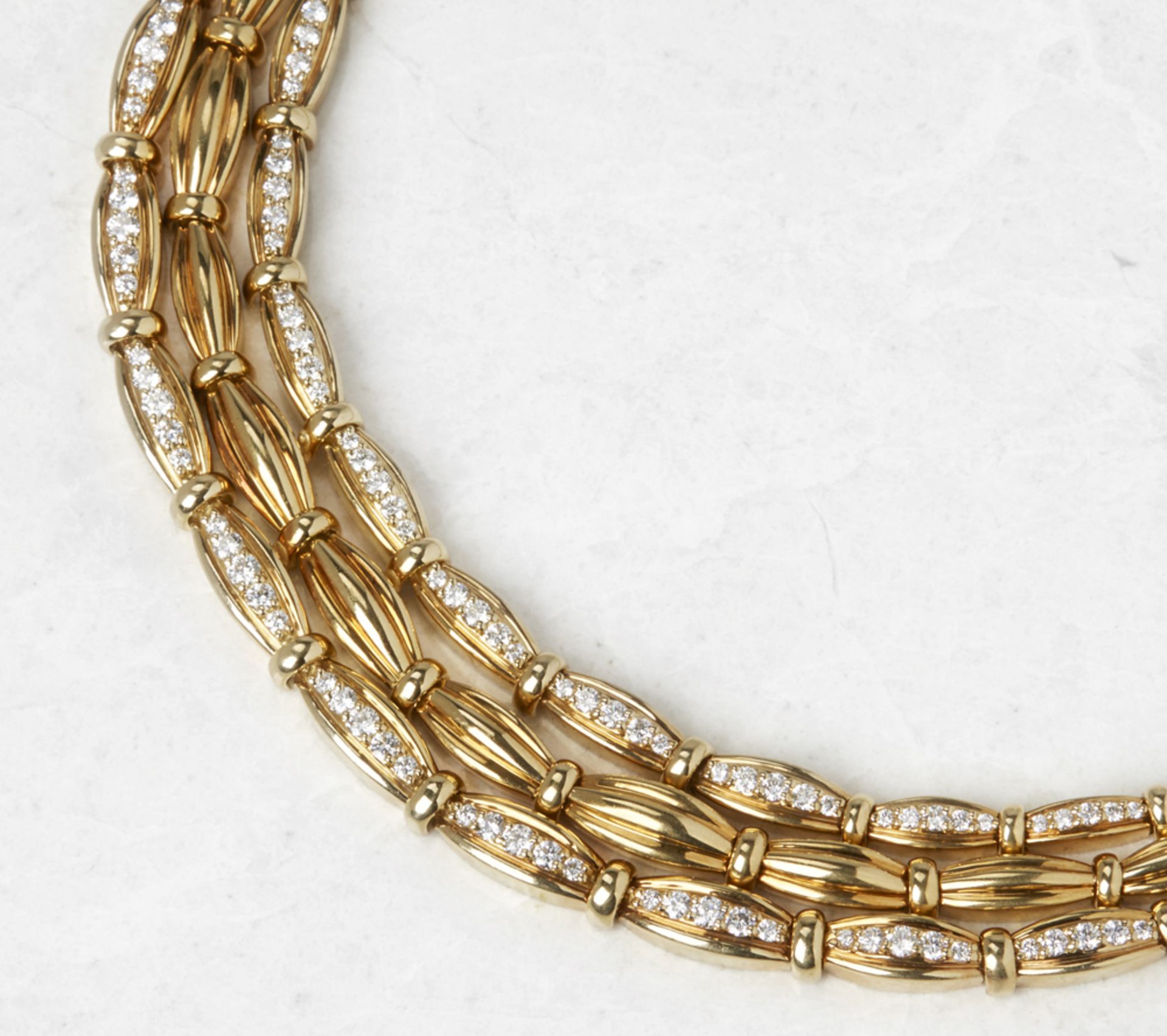 Tiffany & Co. 18k Yellow Gold Diamond Three Strand Necklace