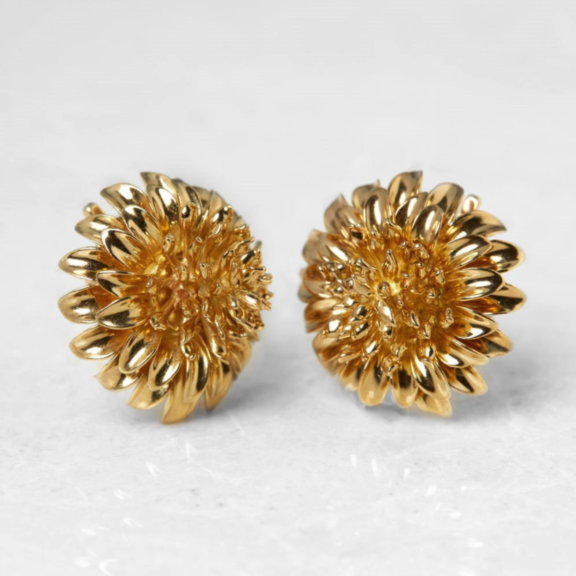 Tiffany & Co. 18k Yellow Gold Chrysanthemum Earrings - Bild 4 aus 9