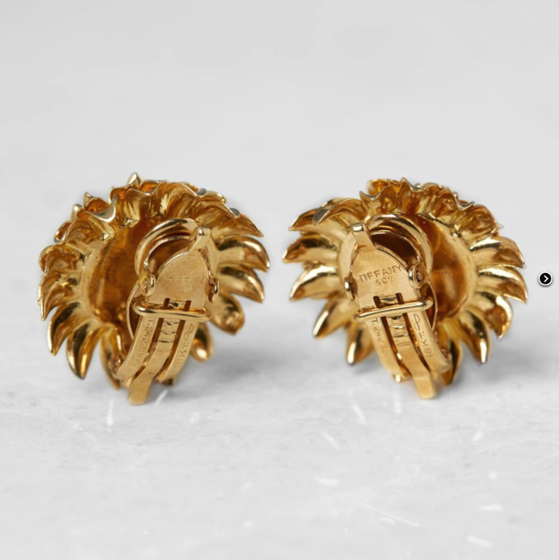 Tiffany & Co. 18k Yellow Gold Chrysanthemum Earrings - Bild 9 aus 9