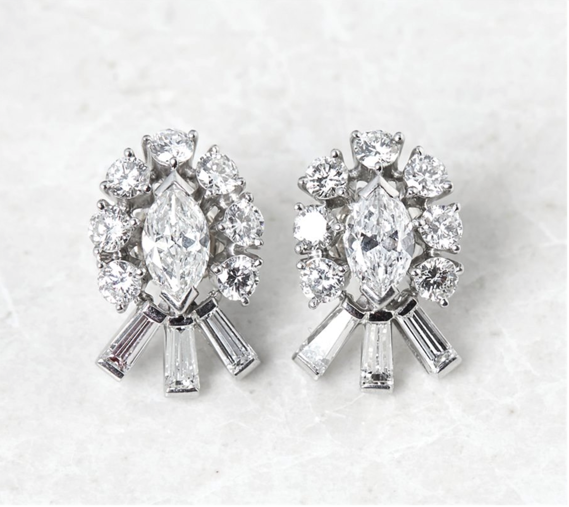 Tiffany & Co. Palladium 2.70ct Diamond Stud Earrings