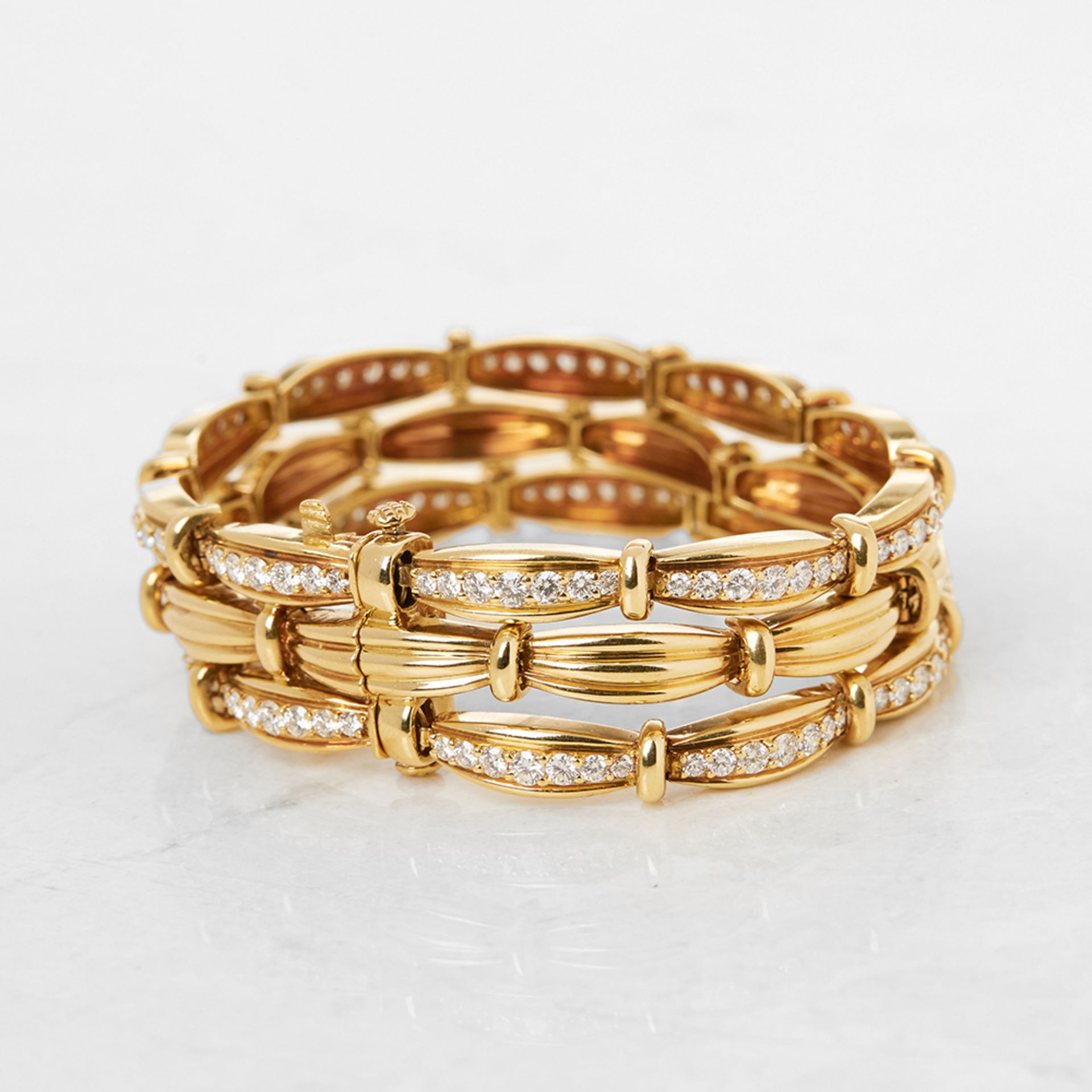 Tiffany & Co. 18k Yellow Gold Diamond Three Strand Bracelet - Bild 2 aus 7