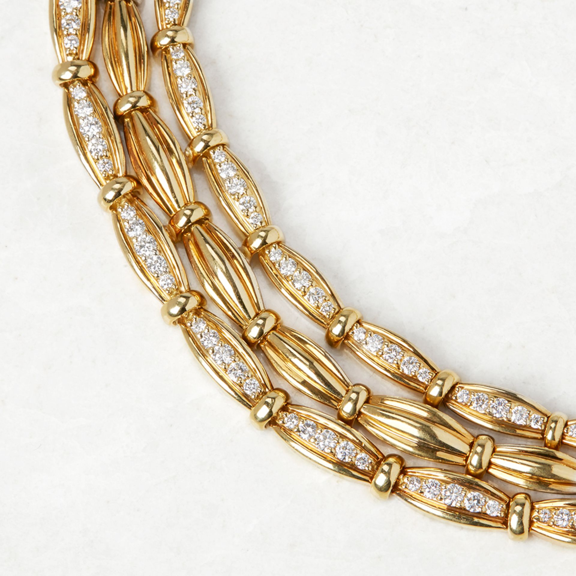 Tiffany & Co. 18k Yellow Gold Diamond Three Strand Necklace - Image 2 of 6