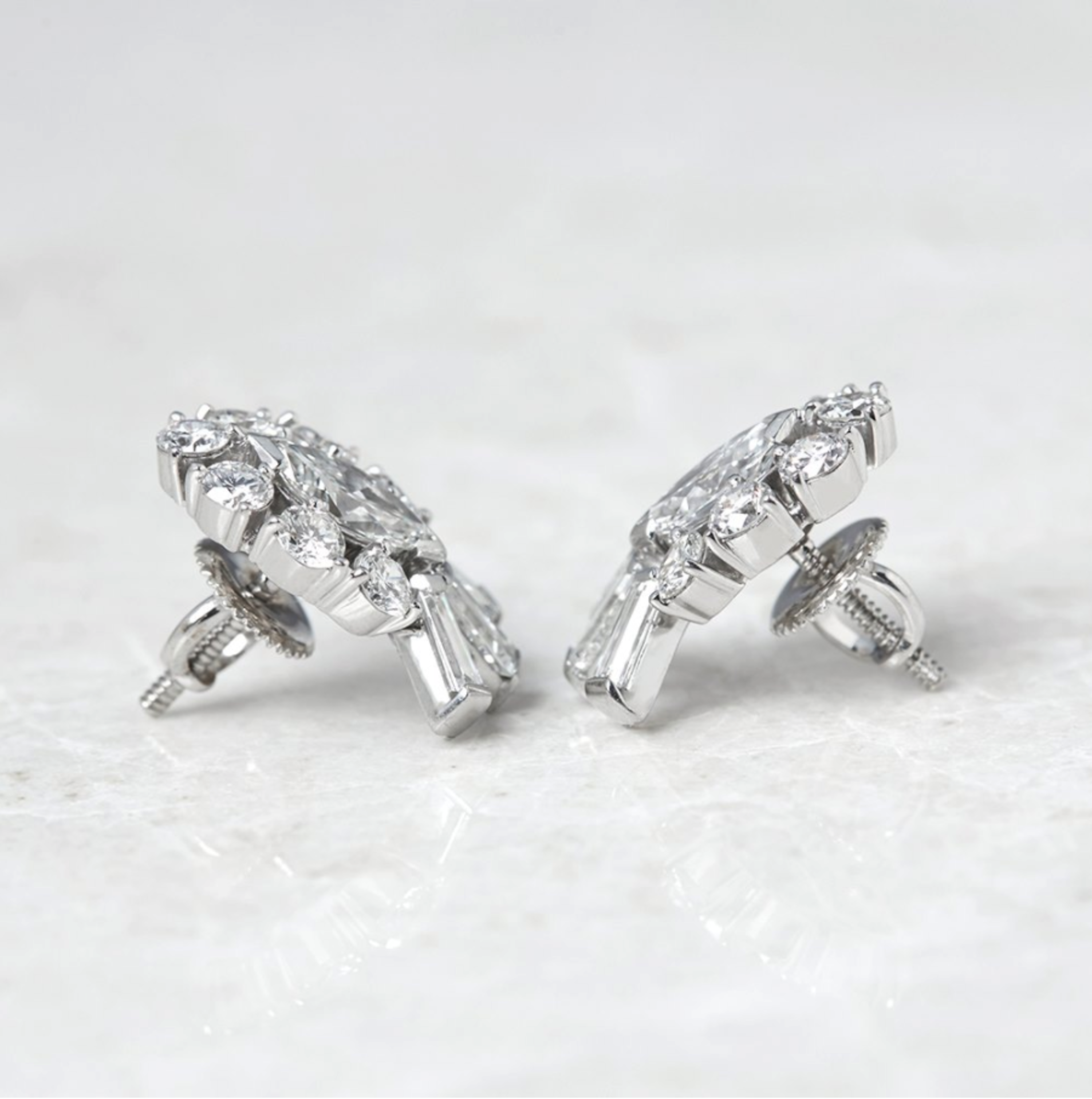 Tiffany & Co. Palladium 2.70ct Diamond Stud Earrings - Image 7 of 9