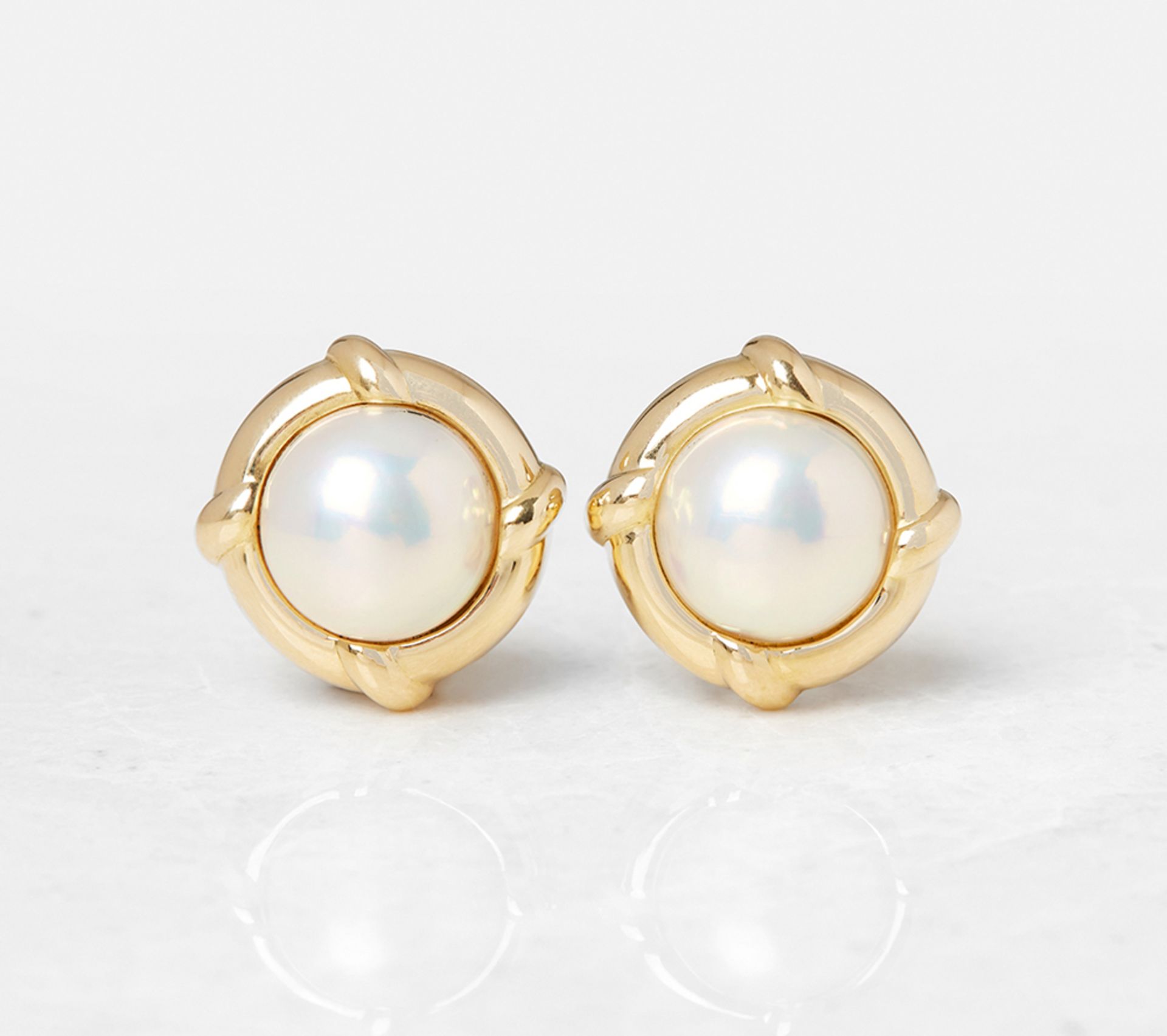 Tiffany & Co. 18k Yellow Gold Mabe Pearl Earrings