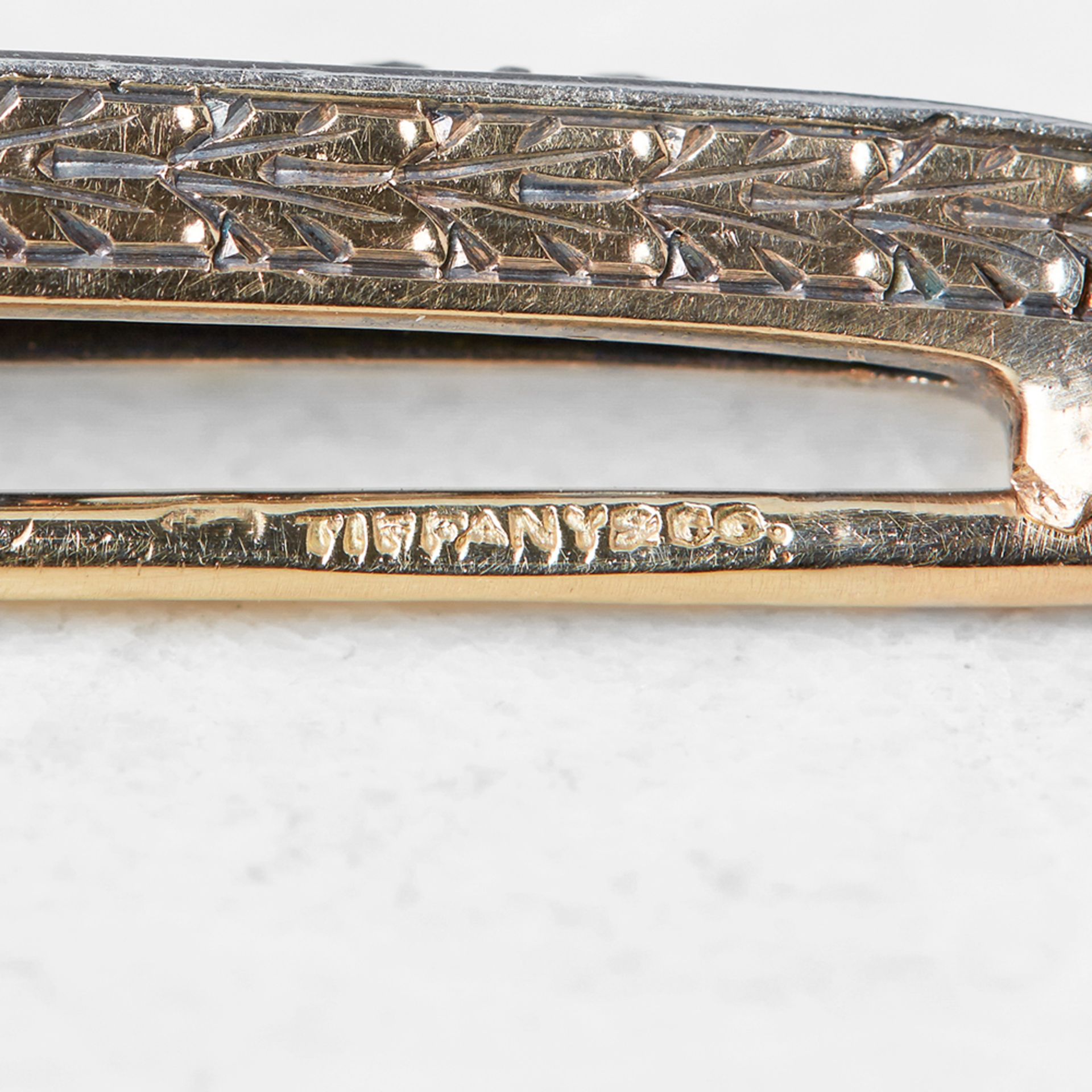 Tiffany & Co. 18k Yellow & White Gold Ruby & Diamond Vintage Pin Brooch - Image 5 of 5