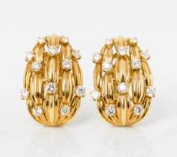 Tiffany & Co. 18k Yellow Gold Diamond Five Strand Earrings