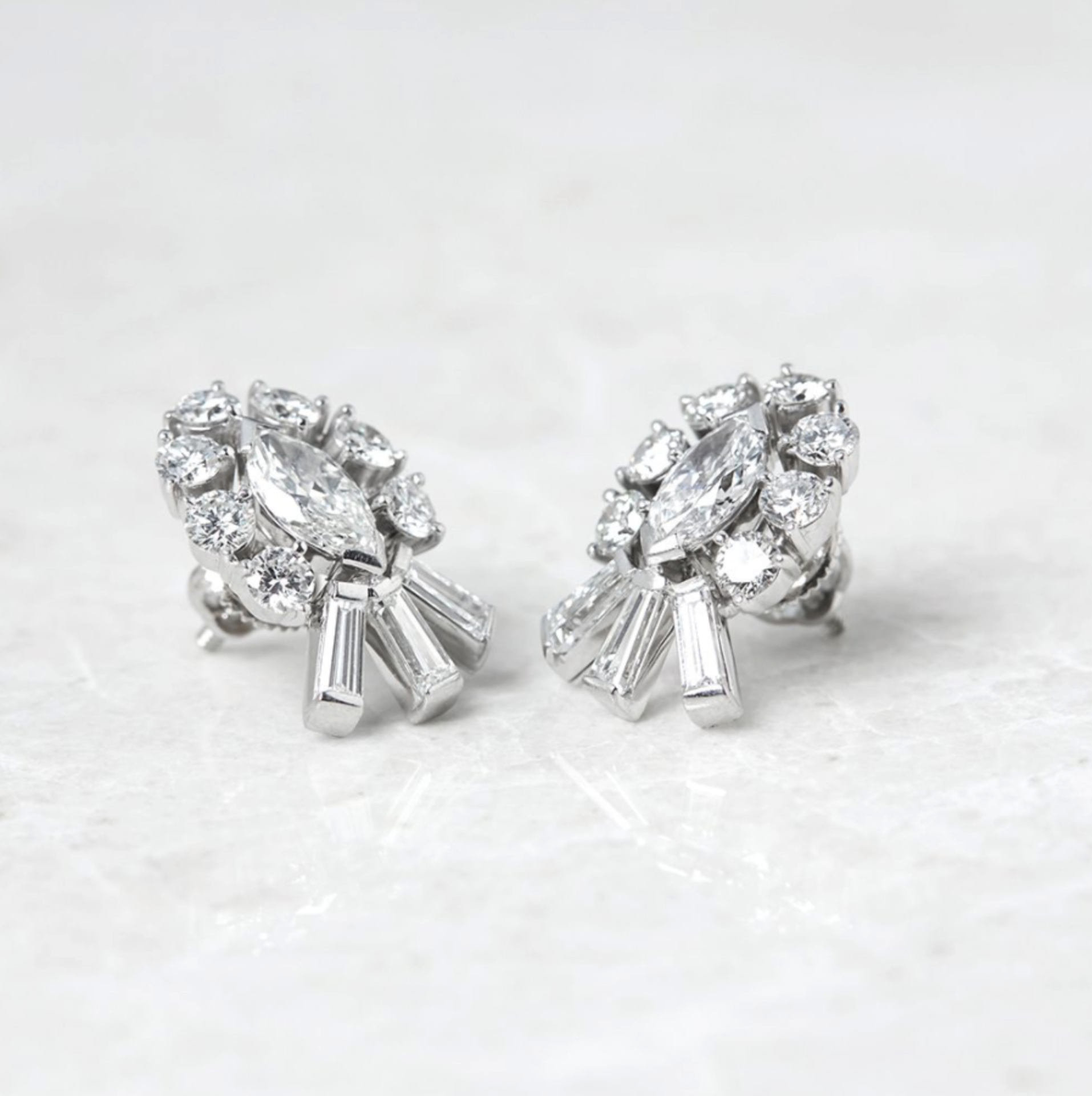 Tiffany & Co. Palladium 2.70ct Diamond Stud Earrings - Image 6 of 9