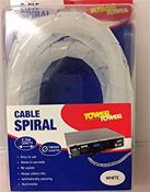 8 X Tower White Spiral Cable Tidy - 2.5 m Length - 14 mm dia
