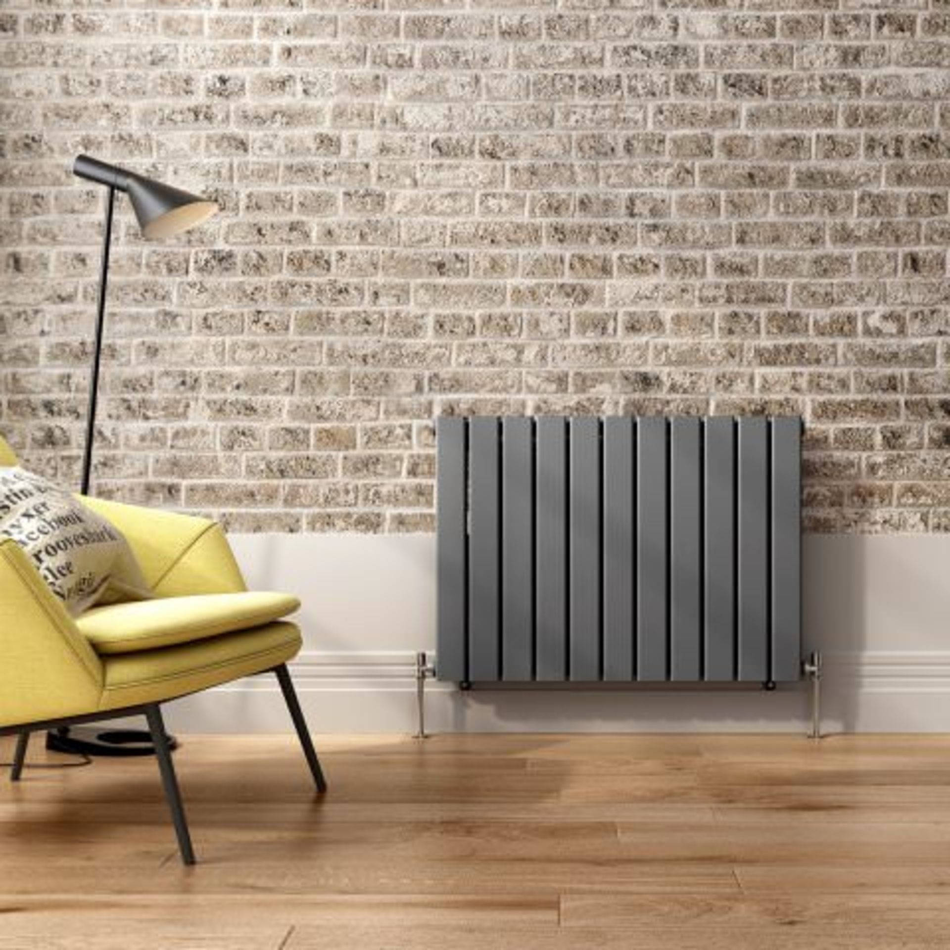 (I105) 600x830mm Anthracite Double Flat Panel Horizontal Radiator RRP £399.99 Designer Touch Ultra- - Image 3 of 3