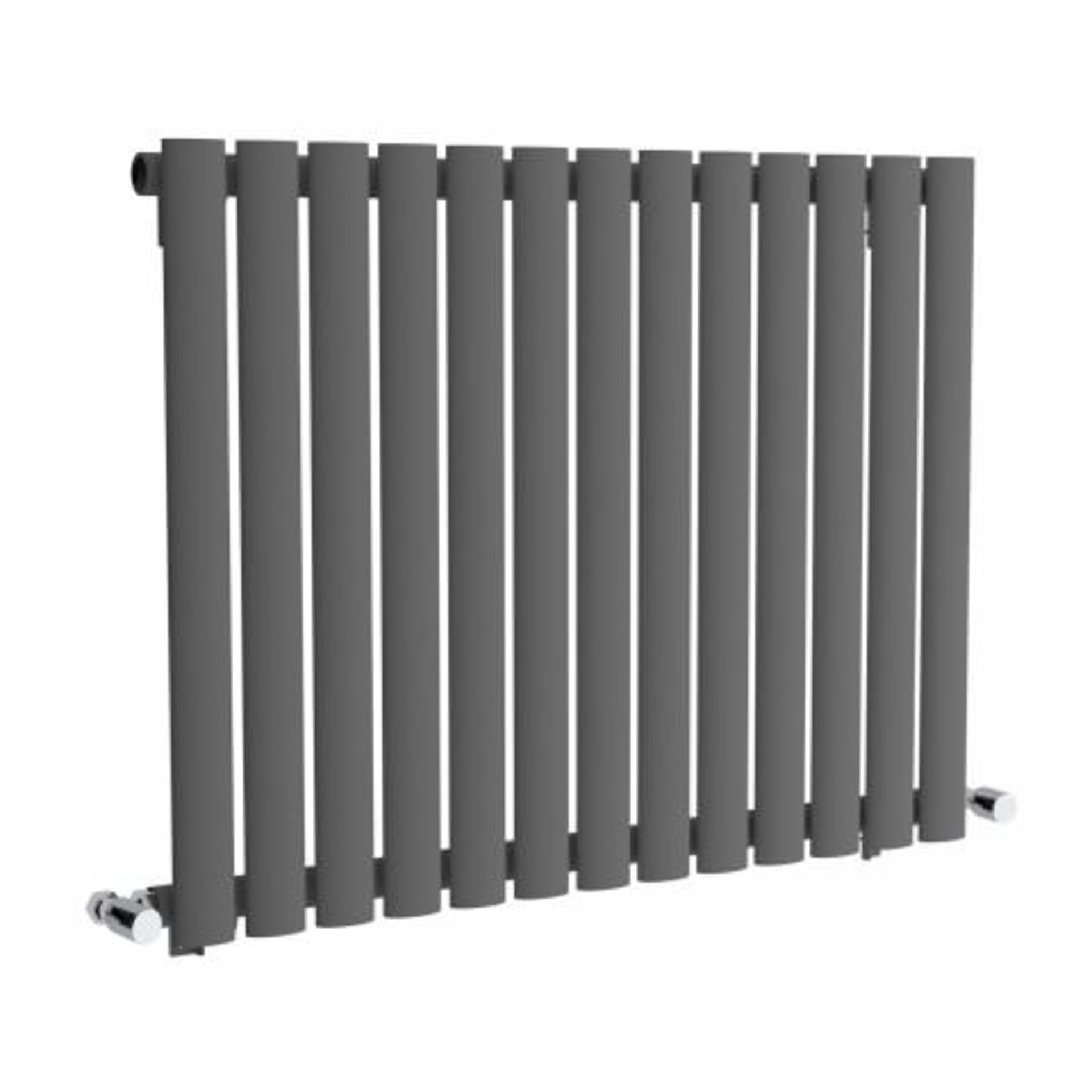 (I41)600x780mm Anthracite Single Panel Oval Tube Horizontal Radiator RRP £167.99 Designer Touch This - Bild 3 aus 3