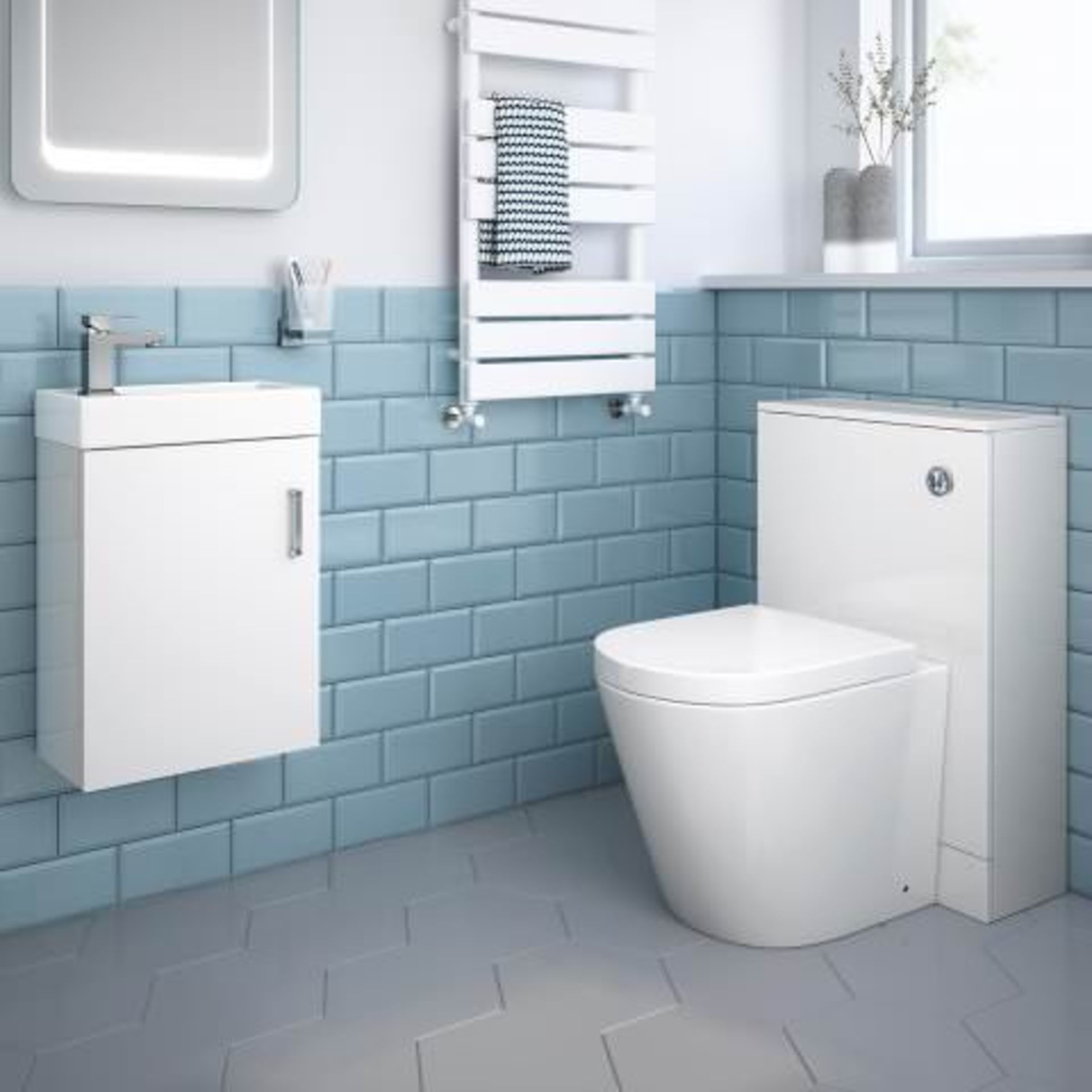 (I211) 500mm Slimline Gloss White Back To Wall Toilet Unit. RRP £199.99. This beautifully produced - Image 2 of 3