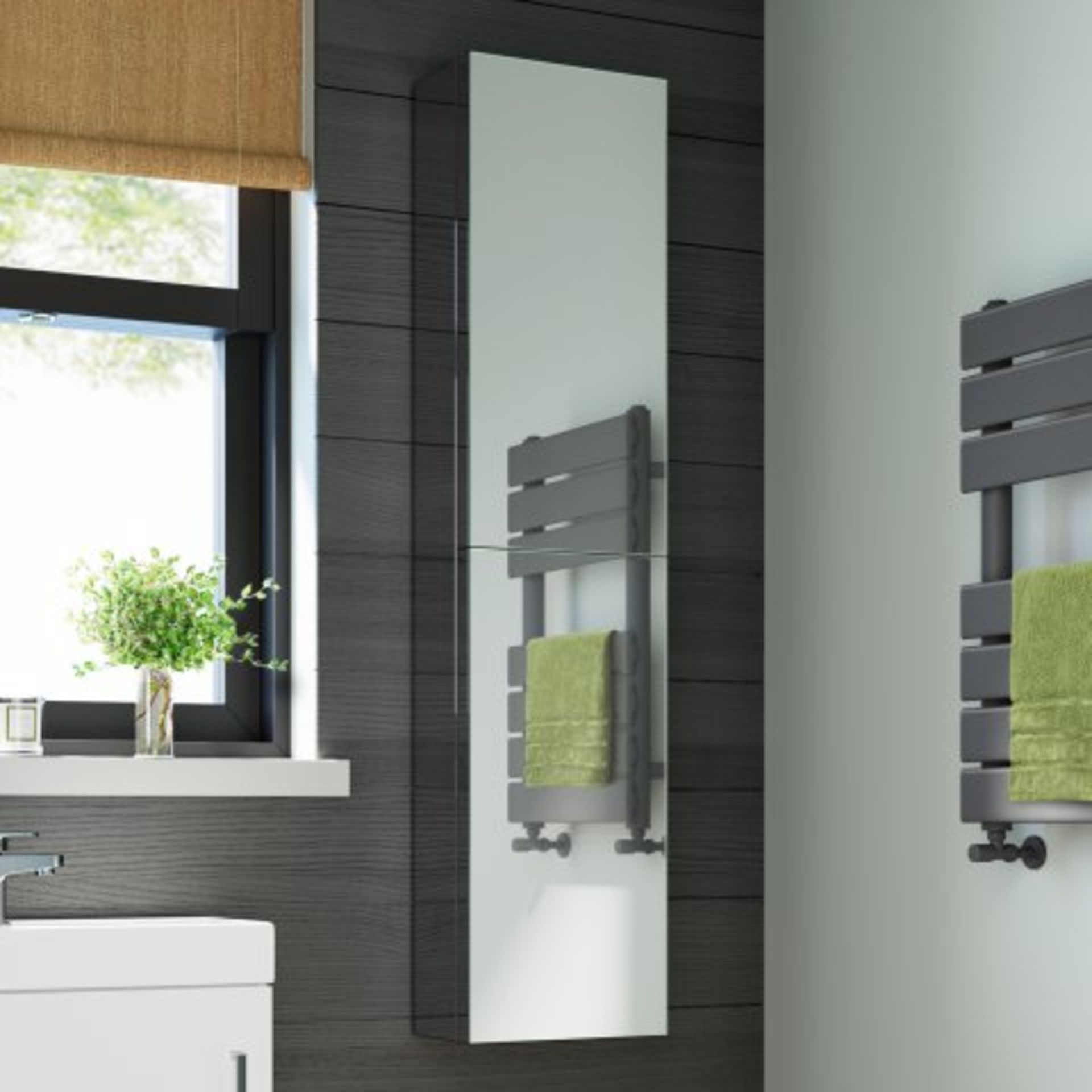 (I151) 1300x300mm Liberty Stainless Steel Tall Mirror Cabinet. RRP £349.99. Storage Solution Our