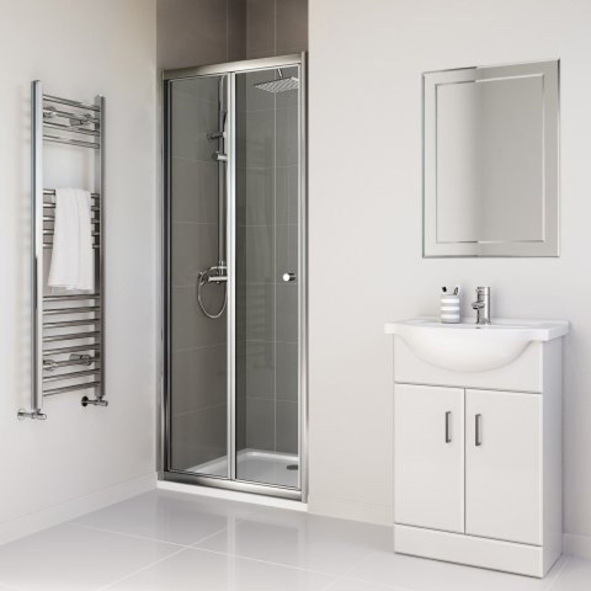 (I19) 760mm - Elements Bi Fold Shower Door RRP £299.99 Do you have an awkward nook or a tricky - Bild 3 aus 3