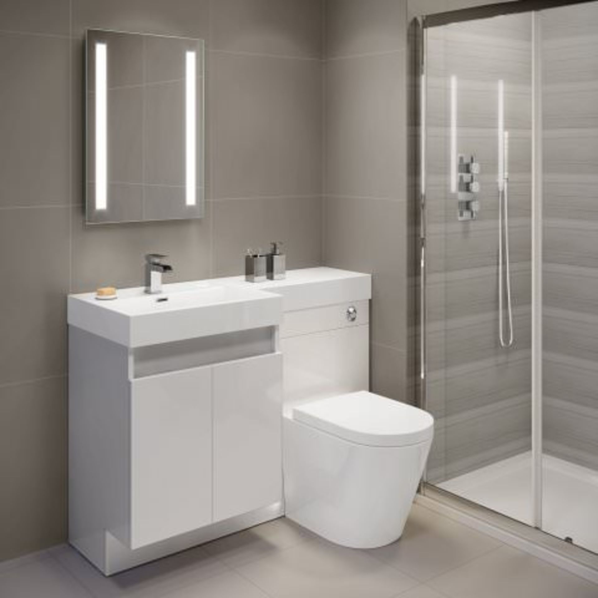 (H215) 500x700mm Omega LED Mirror - Battery Operated. RRP £249.99. Our ultra-flattering LED - Bild 4 aus 4