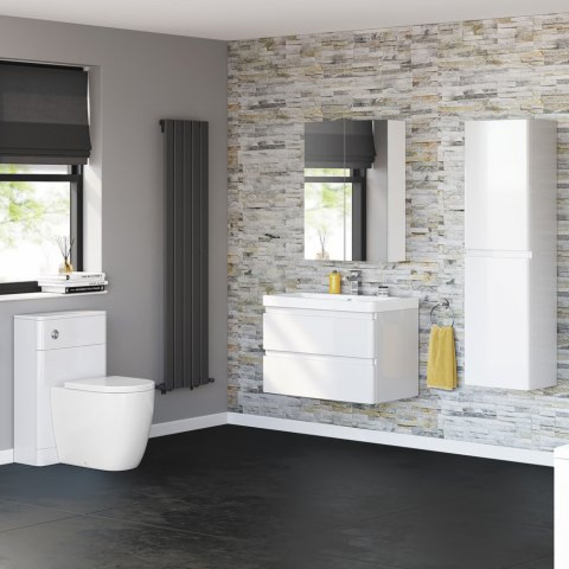 (I93) 800mm Denver II Gloss White Built In Basin Drawer Unit - Wall Hung RRP £499.99. COMES COMPLETE - Image 2 of 4