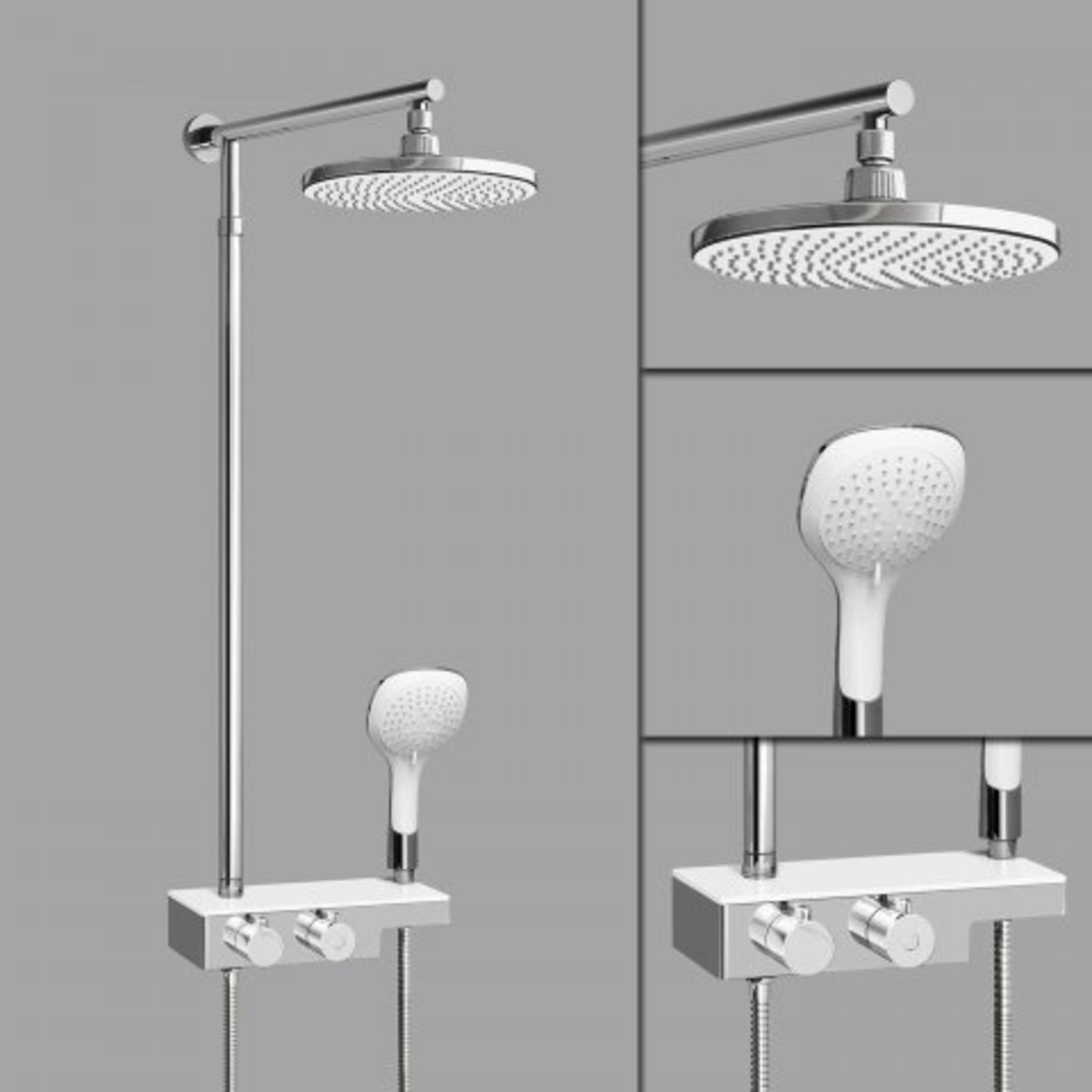 (I53) Round Exposed Thermostatic Mixer Shower Kit, Large Shower Head & Shelf RRP £349.99 Flaunting a - Bild 4 aus 4