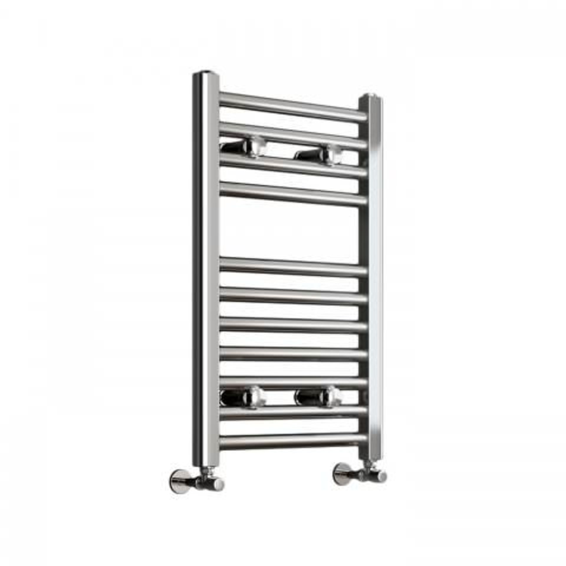 (I81) 650x400mm - 25mm Tubes - Chrome Heated Straight Rail Ladder Towel Radiator Benefit from the - Bild 3 aus 3