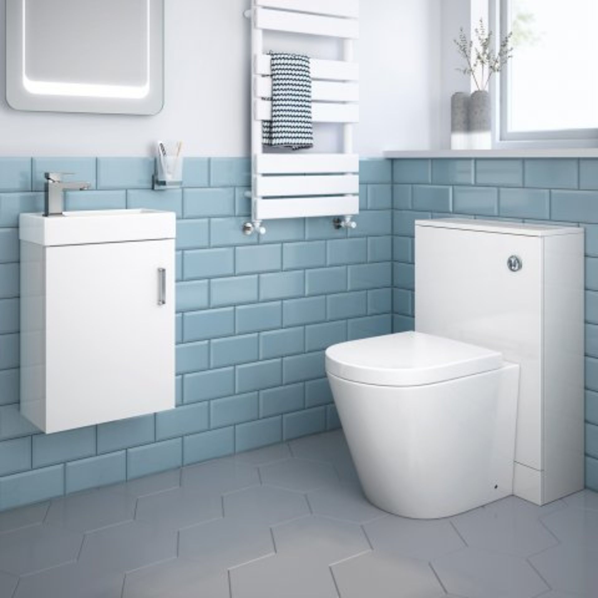 (I211) 500mm Slimline Gloss White Back To Wall Toilet Unit. RRP £199.99. This beautifully produced - Image 3 of 3