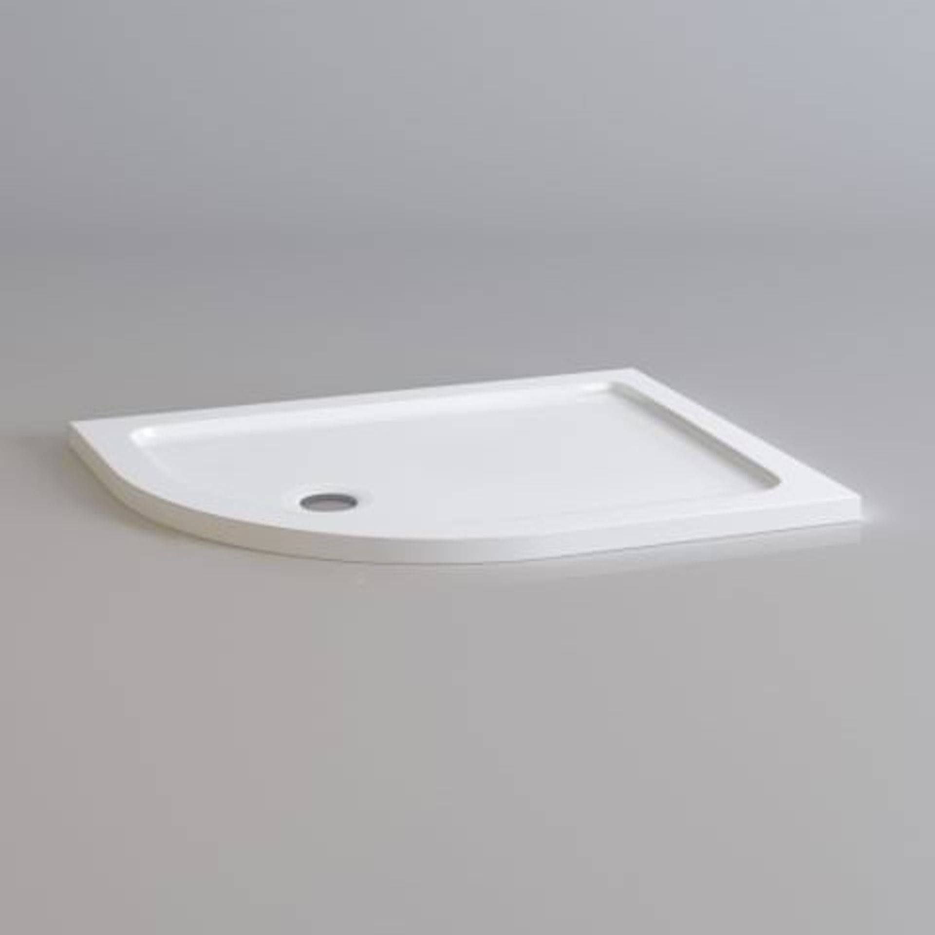 (I123) 1000x800mm Offset Quadrant Ultraslim Stone Shower Tray - Left. RRP £249.99. Designed and made - Bild 3 aus 3