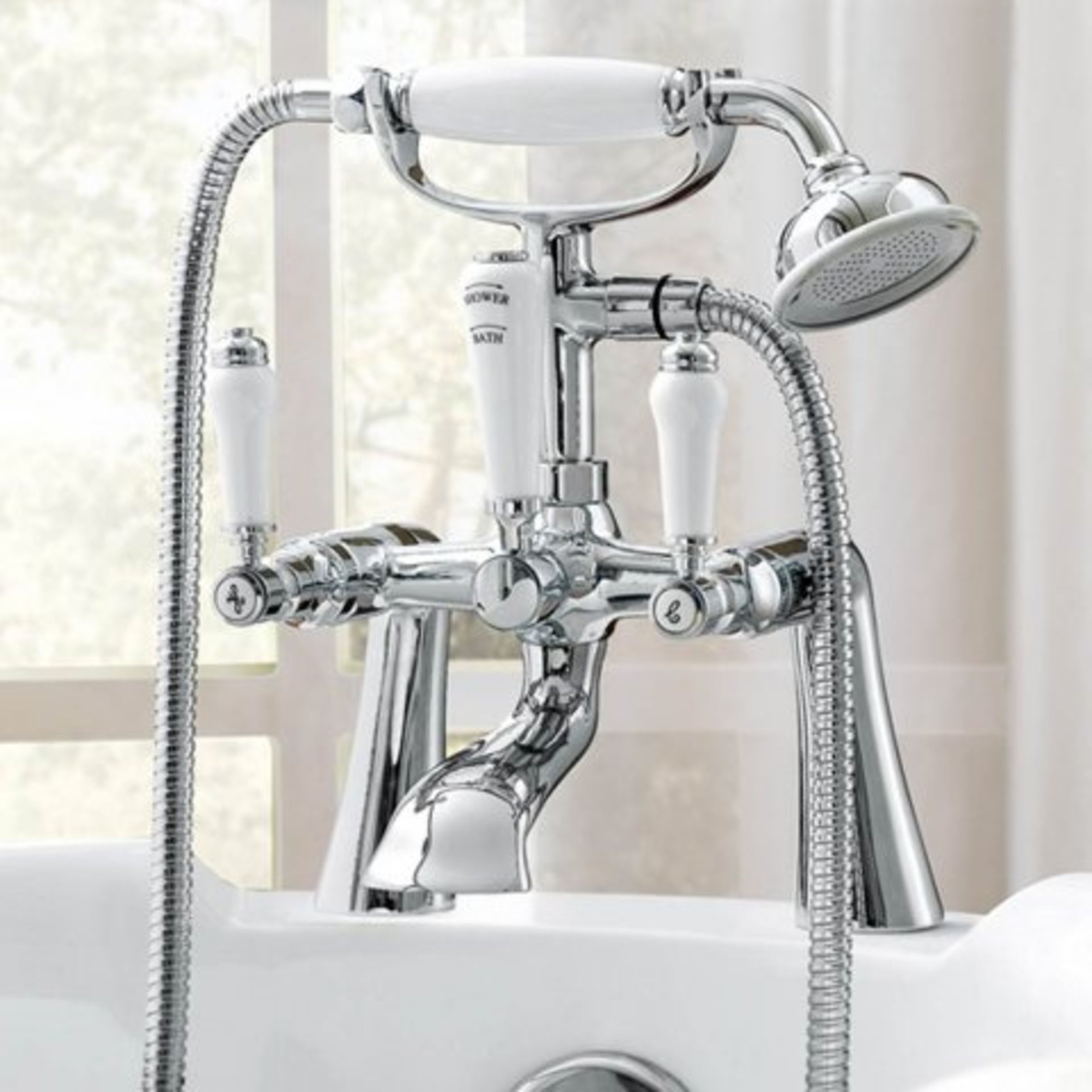 (I61) Regal Chrome Traditional Bath Mixer Lever Tap with Hand Held Shower RRP £199.99 Vintage