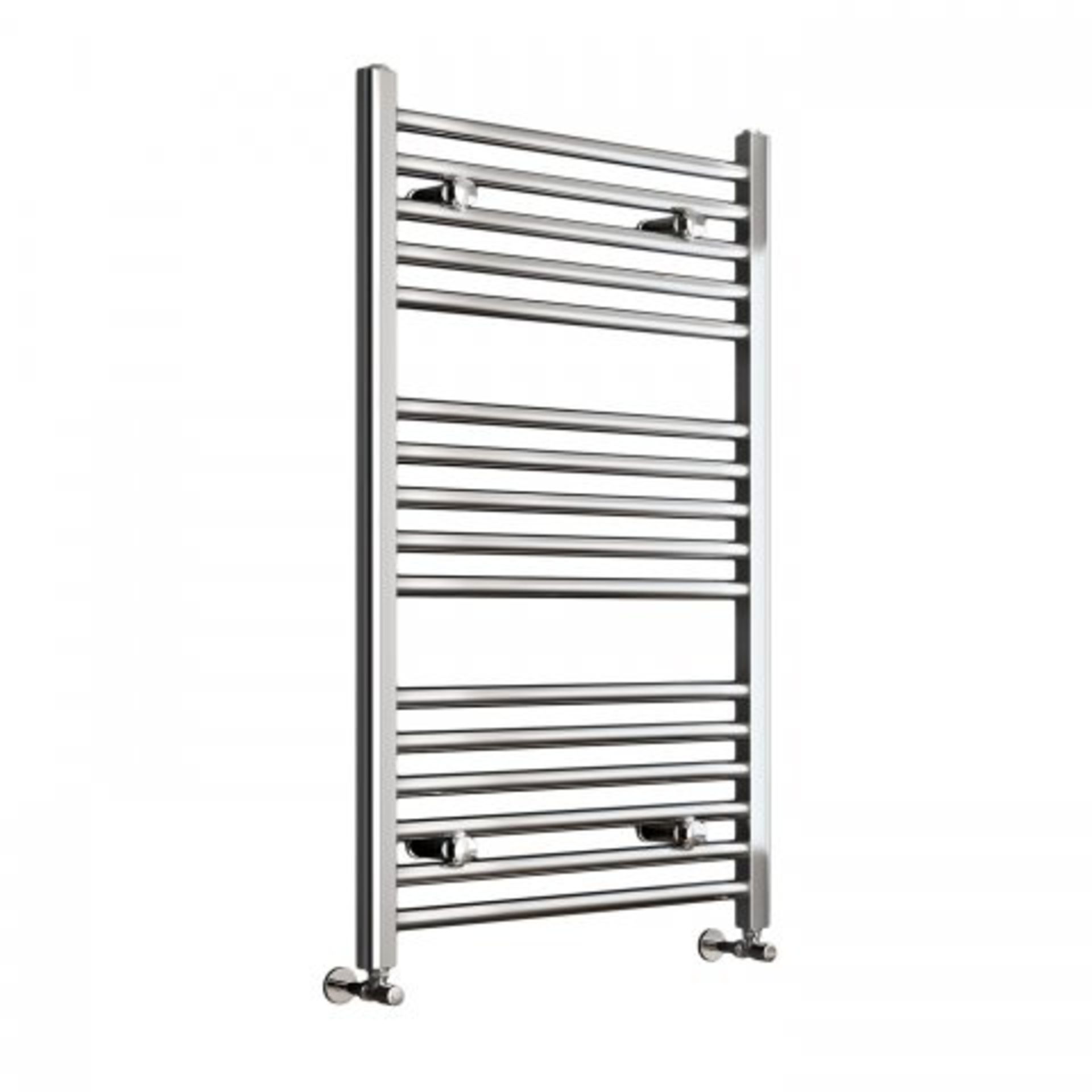 (I28) 1000x600mm - 25mm Tubes - Chrome Heated Straight Rail Ladder Towel Radiator. Benefit from - Bild 3 aus 3