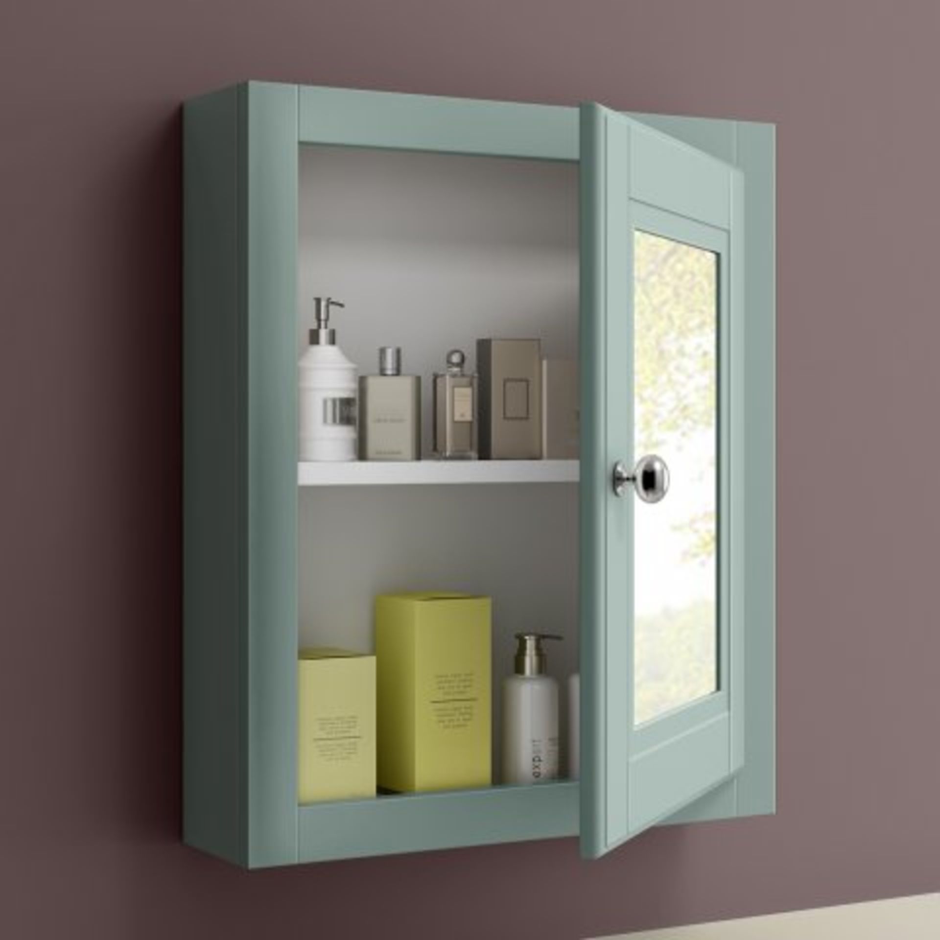 (V51) Cambridge Single Door Mirror Cabinet - Marine Mist RRP £224.99 Our Interior Designer says... - Image 2 of 4