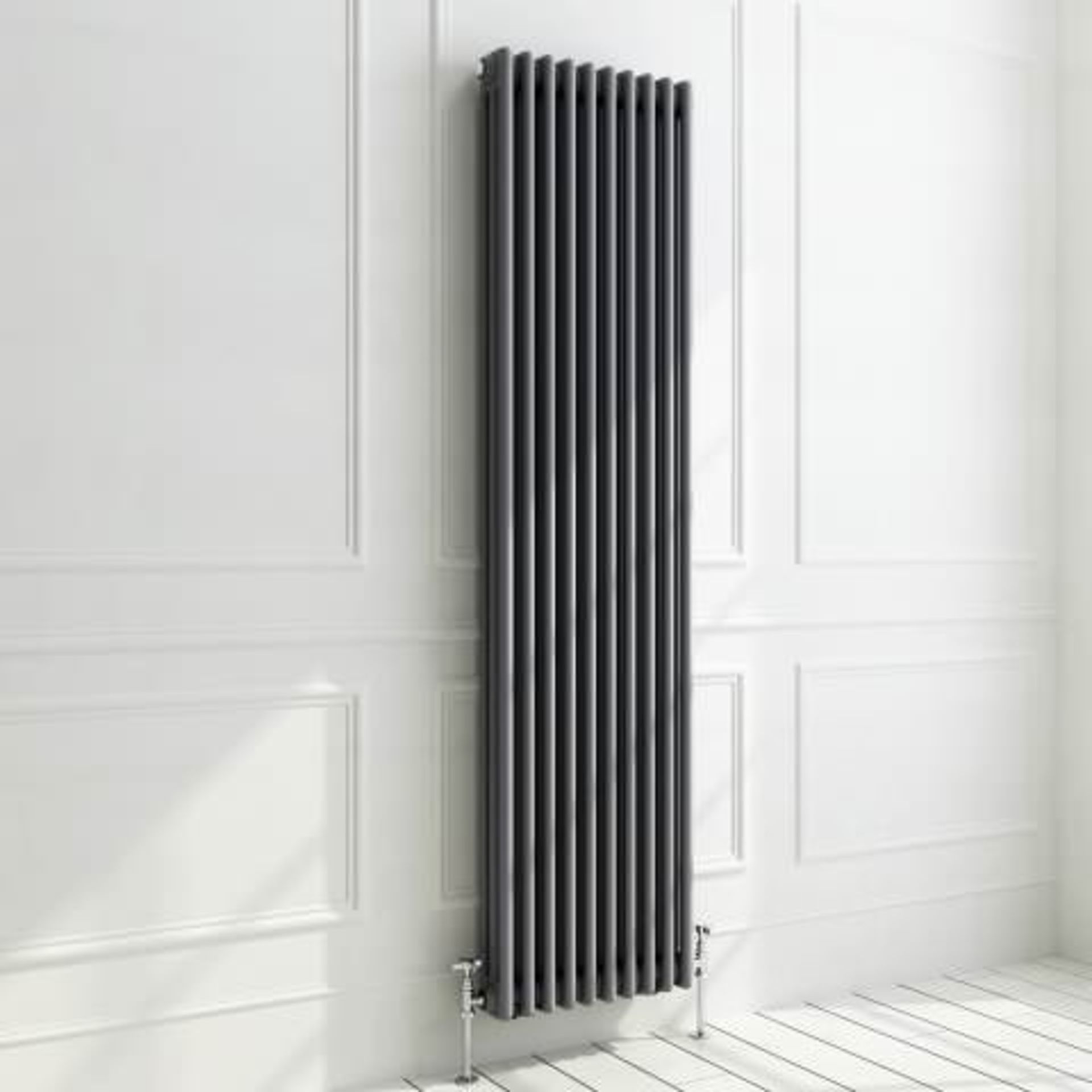 (I83) 1800x468mm Anthracite Triple Panel Vertical Colosseum Traditional Radiator RRP £599.98. For an - Bild 3 aus 3