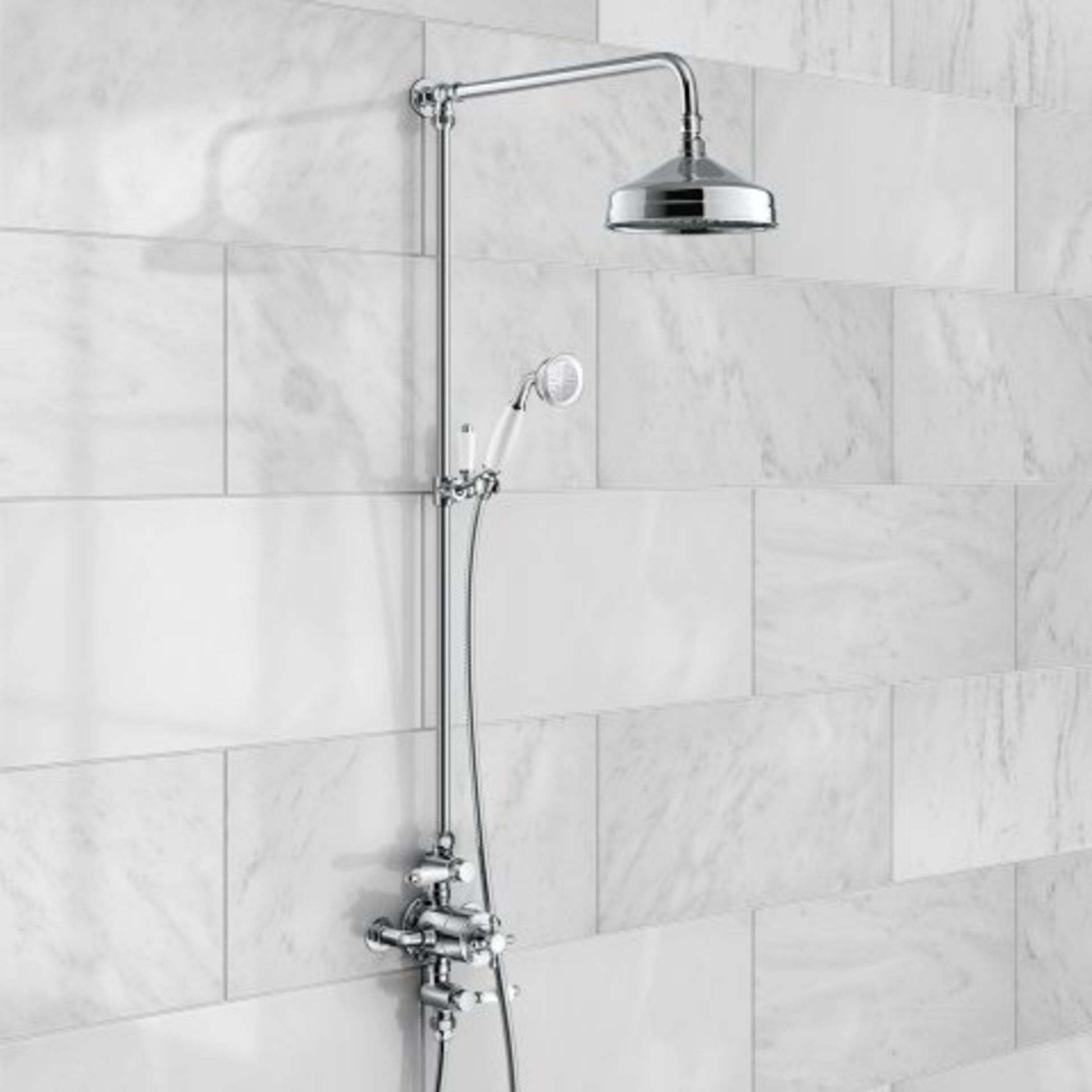 (V28) Traditional Exposed Thermostatic Shower Kit & Large Shower Head RRP £249.99 Timeless Design - Image 2 of 6