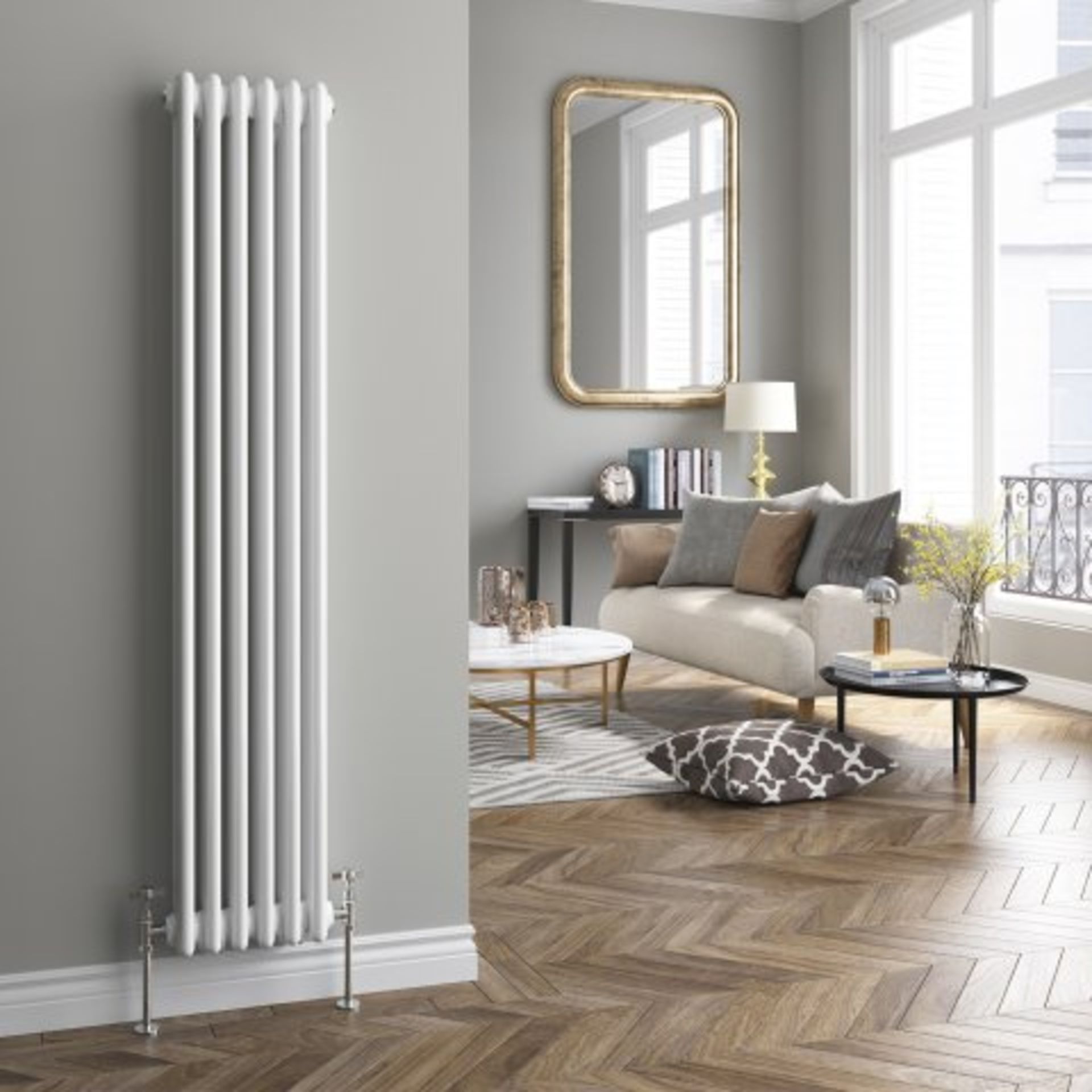 (I5) 1500x290mm White Triple Panel Vertical Colosseum Traditional Radiator RRP £315.99 Classic Touch - Image 2 of 3