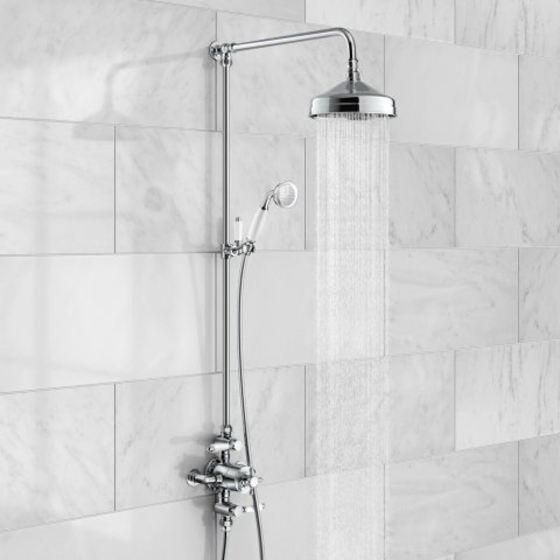 (V28) Traditional Exposed Thermostatic Shower Kit & Large Shower Head RRP £249.99 Timeless Design