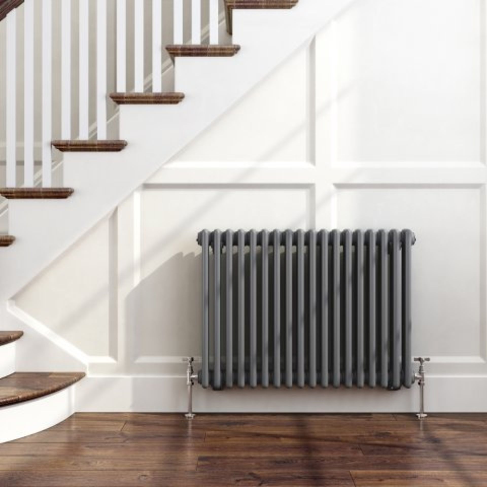 (I99) 600x821mm Anthracite Triple Panel Horizontal Colosseum Traditional Radiator RRP £349.99 For an - Image 3 of 3