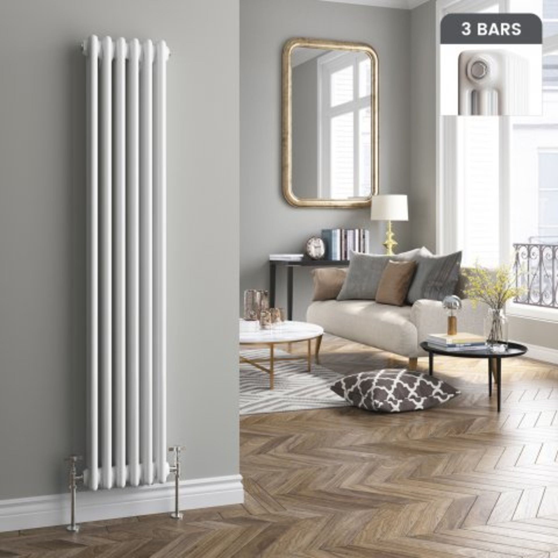 (I5) 1500x290mm White Triple Panel Vertical Colosseum Traditional Radiator RRP £315.99 Classic Touch
