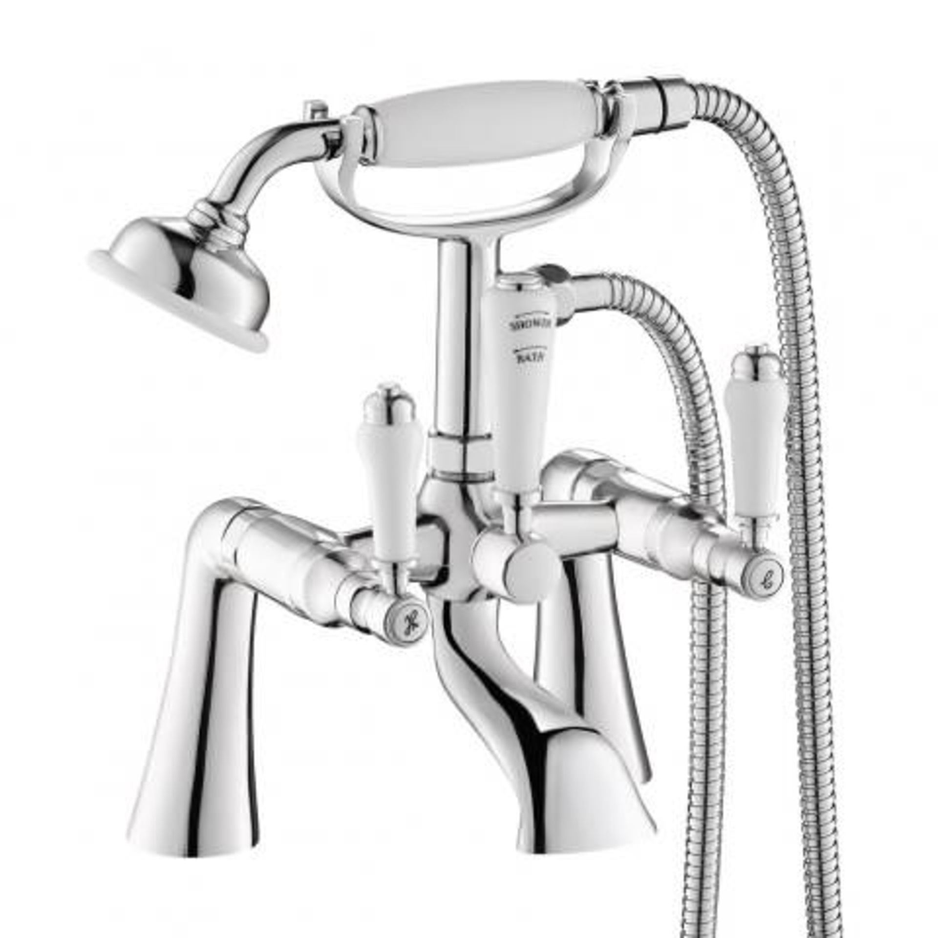 (I61) Regal Chrome Traditional Bath Mixer Lever Tap with Hand Held Shower RRP £199.99 Vintage - Bild 3 aus 3