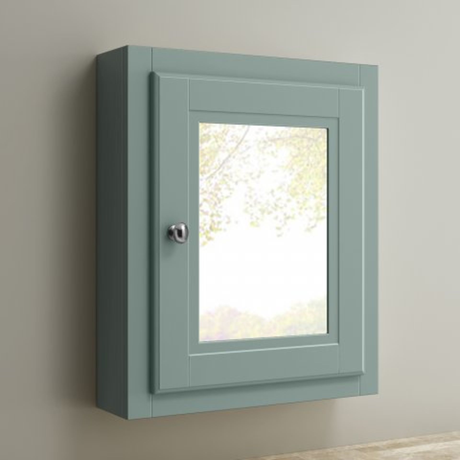 (V51) Cambridge Single Door Mirror Cabinet - Marine Mist RRP £224.99 Our Interior Designer says...