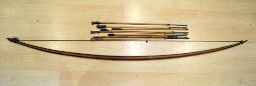 Antique African Longbow And Arrows - No Reserve.