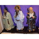 3 Chinese Porcelain Glazed Terracotta Deity Figures