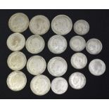 Collection of pre-decimal half crowns, florins etc