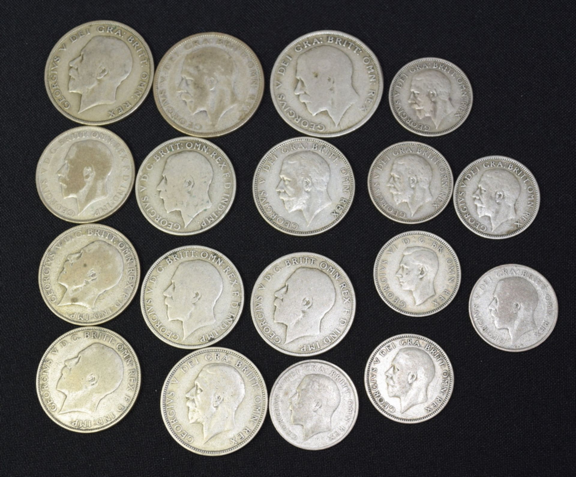 Collection of pre-decimal half crowns, florins etc