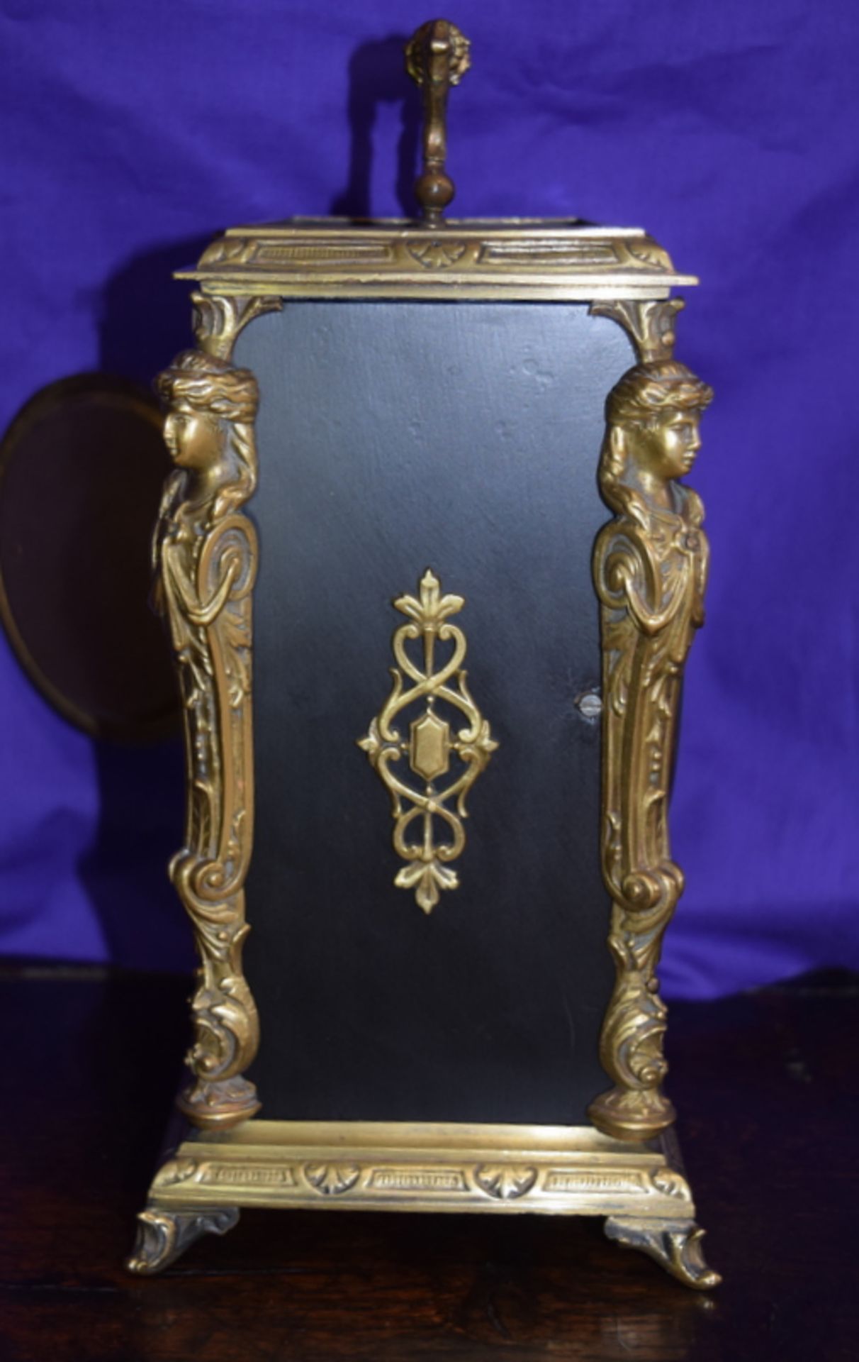 Antique French Ebonised And Bronze Rococco Mantel Clock - Image 6 of 6
