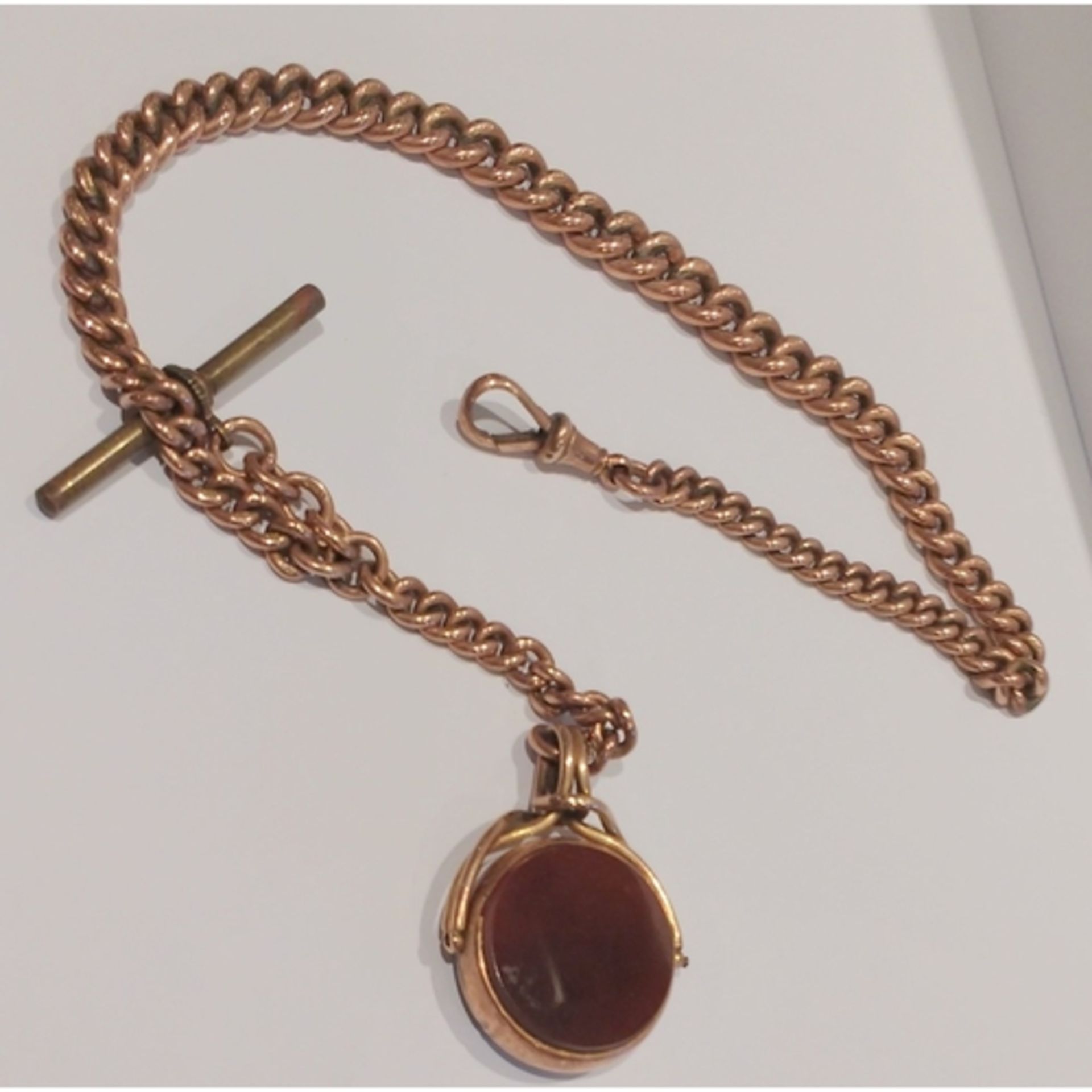 Victorian 9ct Rose Gold Albert Chain - Image 2 of 4