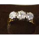 3 Diamond Trilogy Ring on 18ct gold band