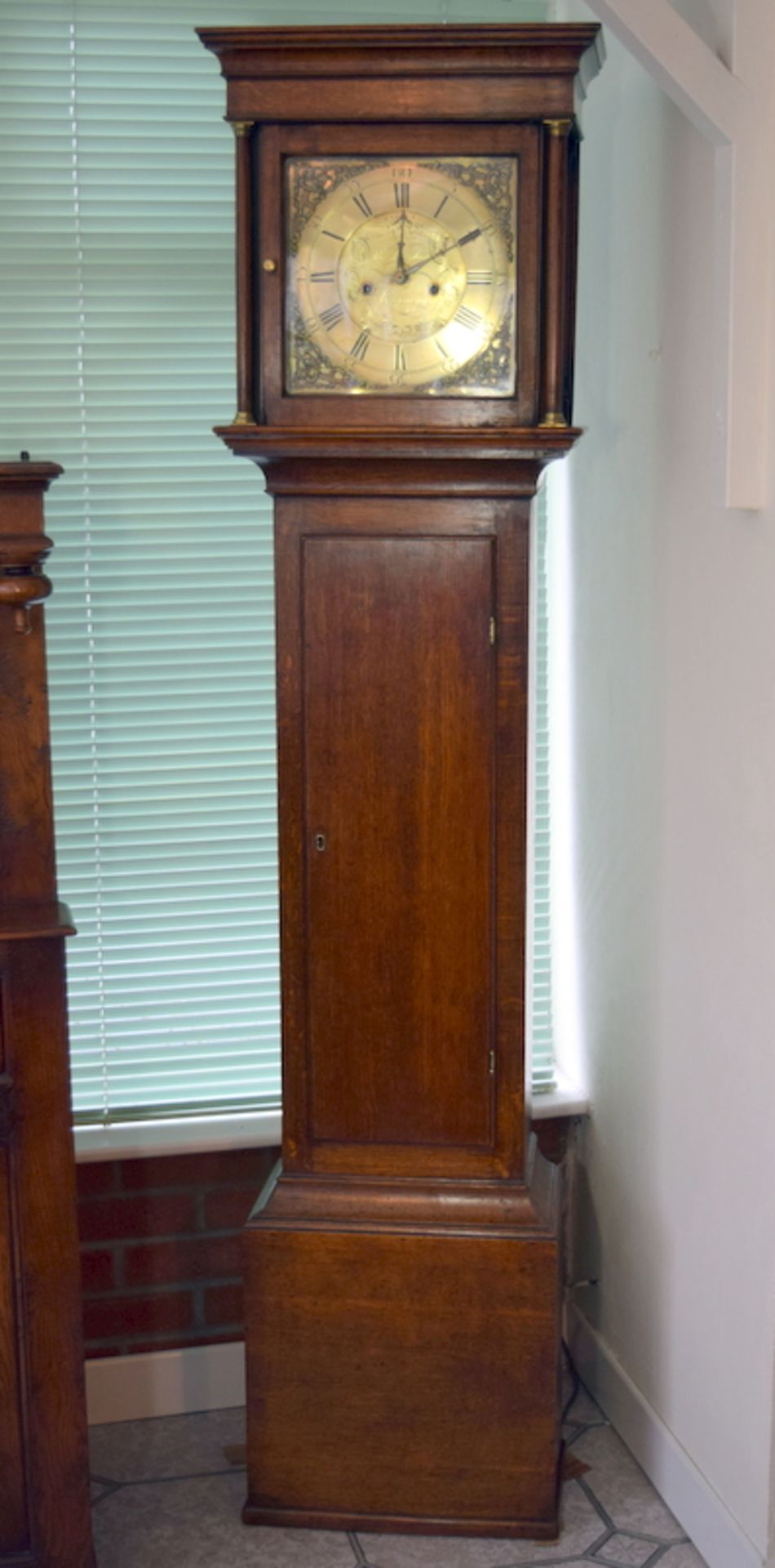 Antique Welsh Oak Case Grandfather Clock - Image 4 of 6