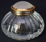 Beautiful Must de Cartier Crystal and Vermeil Inkwell. Dated c1980s
