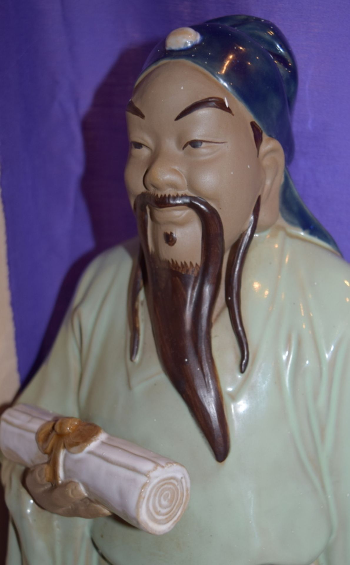 3 Chinese Porcelain Glazed Terracotta Deity Figures - Image 5 of 5